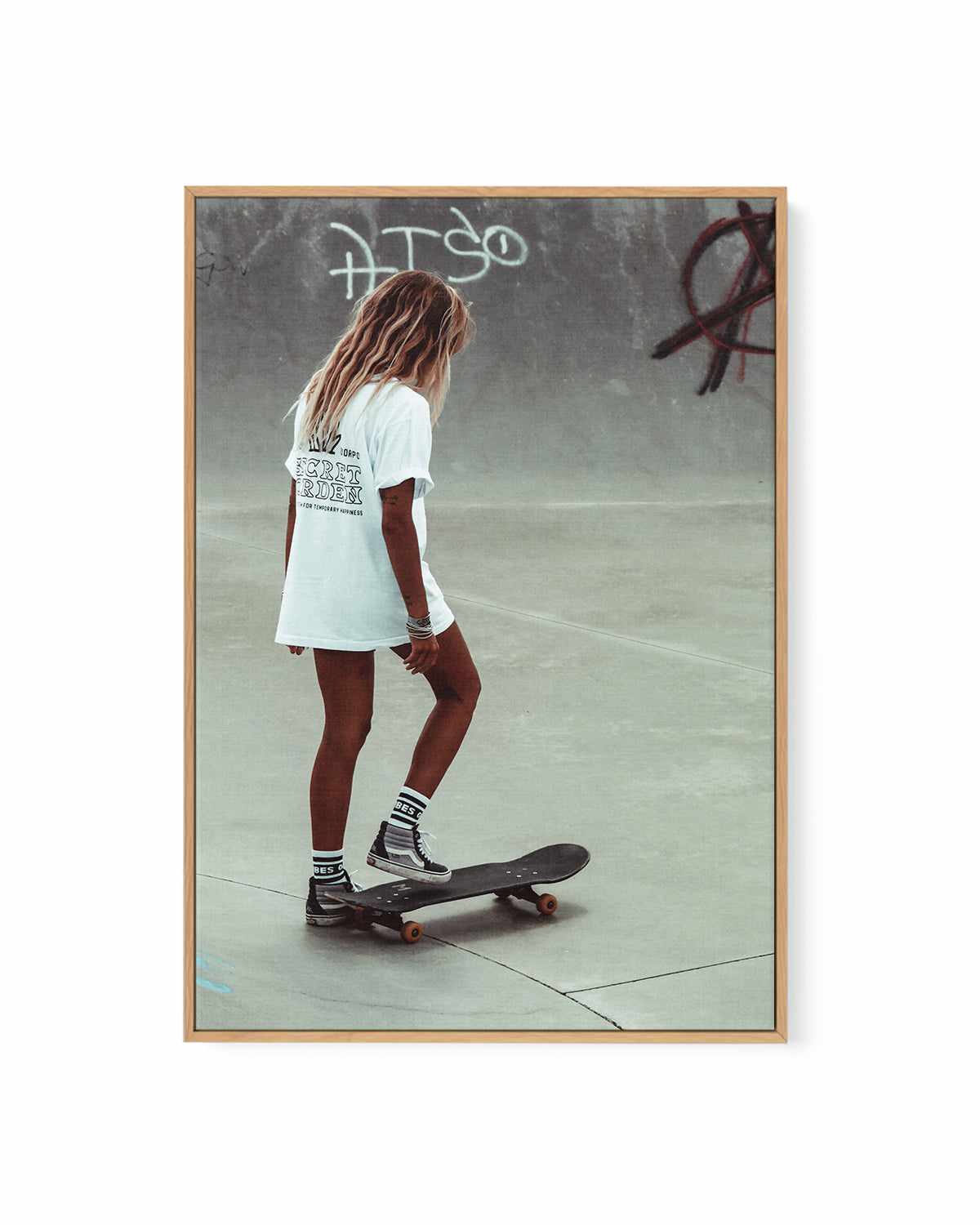 Solo Skate by Marina Brisset | Framed Canvas Art Print