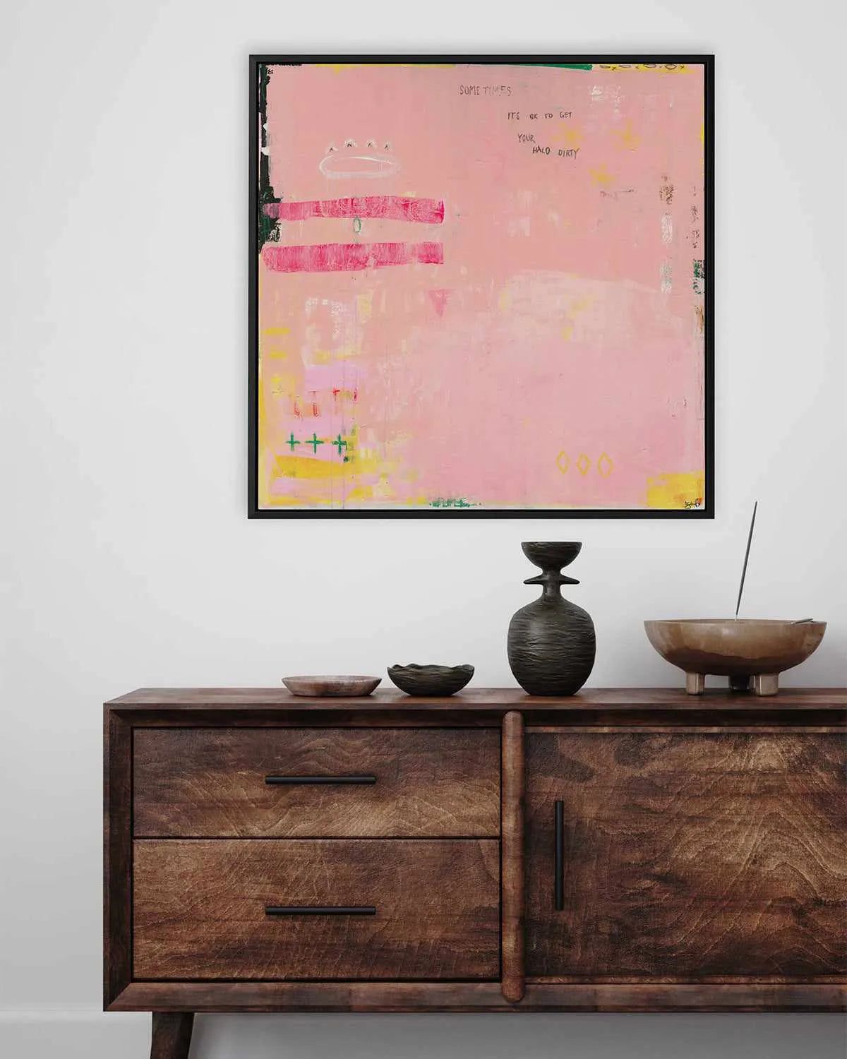 Sometimes It's OK To Get Your Halo Dirty by Jackie Green | Framed Canvas Art Print from Olive et Oriel where you can shop wallpaper and artworks online