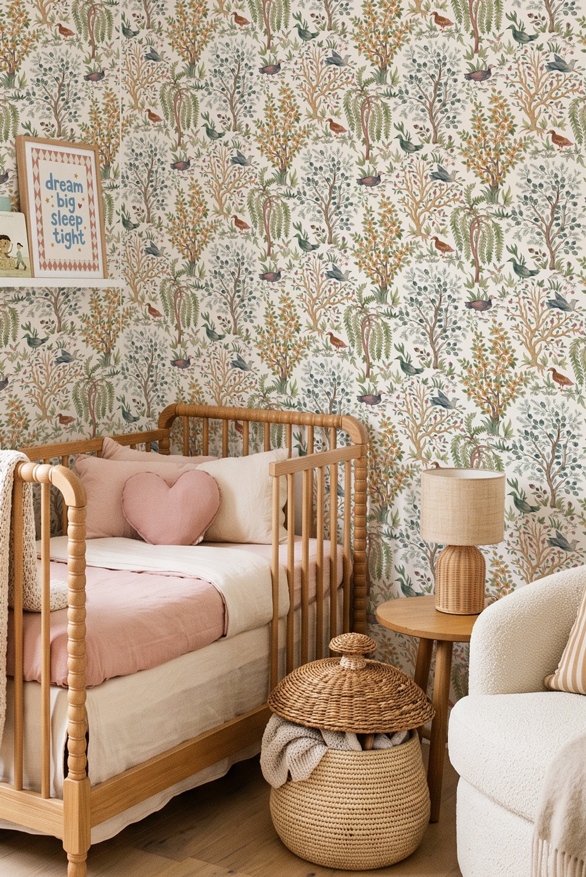 Songbird Garden in Cream Wallpaper