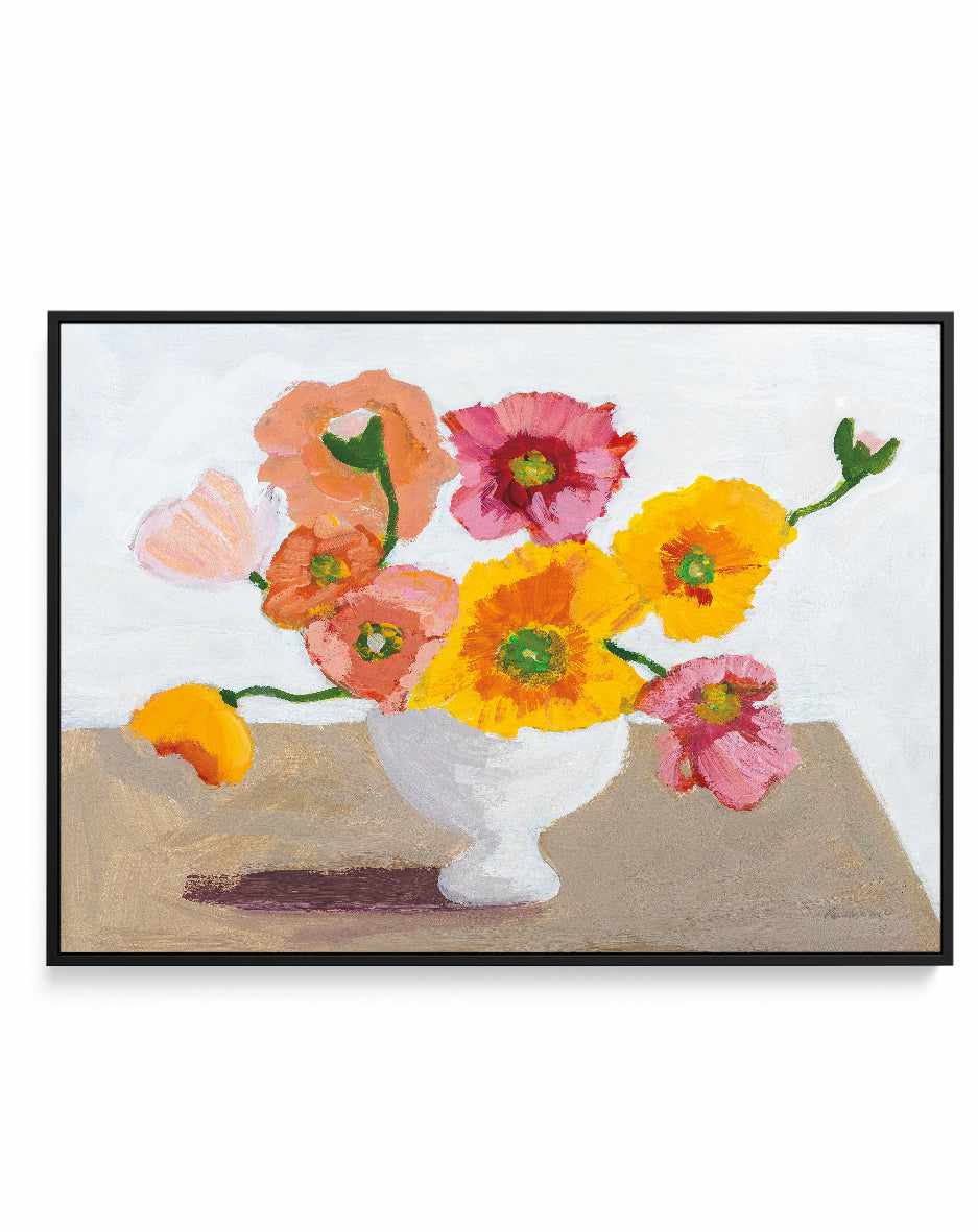 Sorbet Poppies I | Framed Canvas Art Print