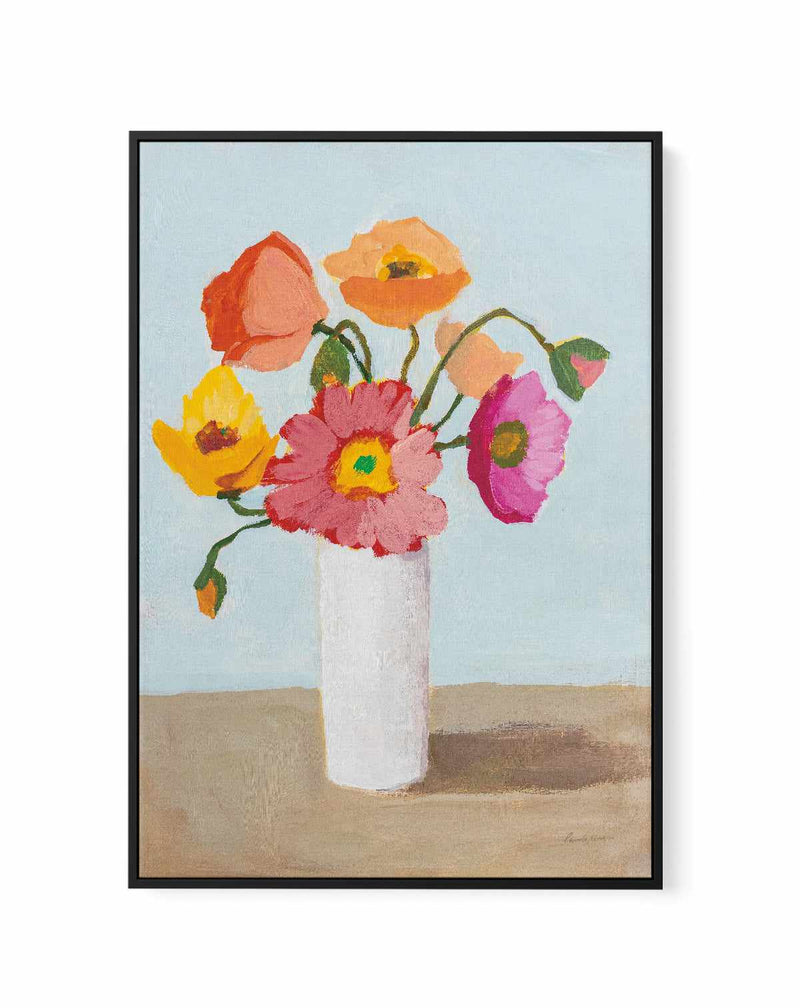 Sorbet Poppies III | Framed Canvas Art Print