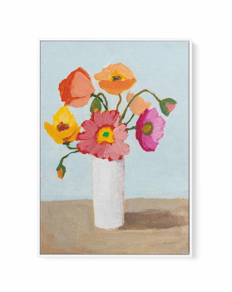 Sorbet Poppies III | Framed Canvas Art Print