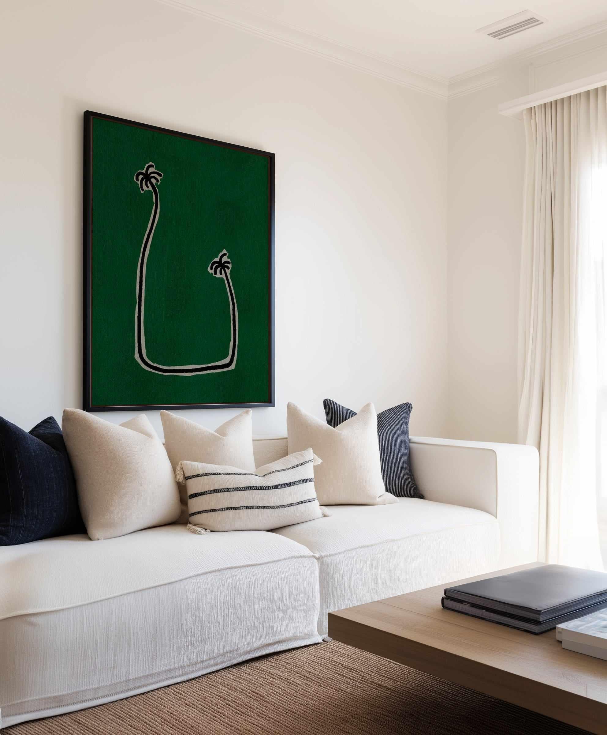 Soul Bound - Green by Shatha Al Dafai | Framed Canvas Art Print from Olive et Oriel where you can shop wallpaper and artworks online