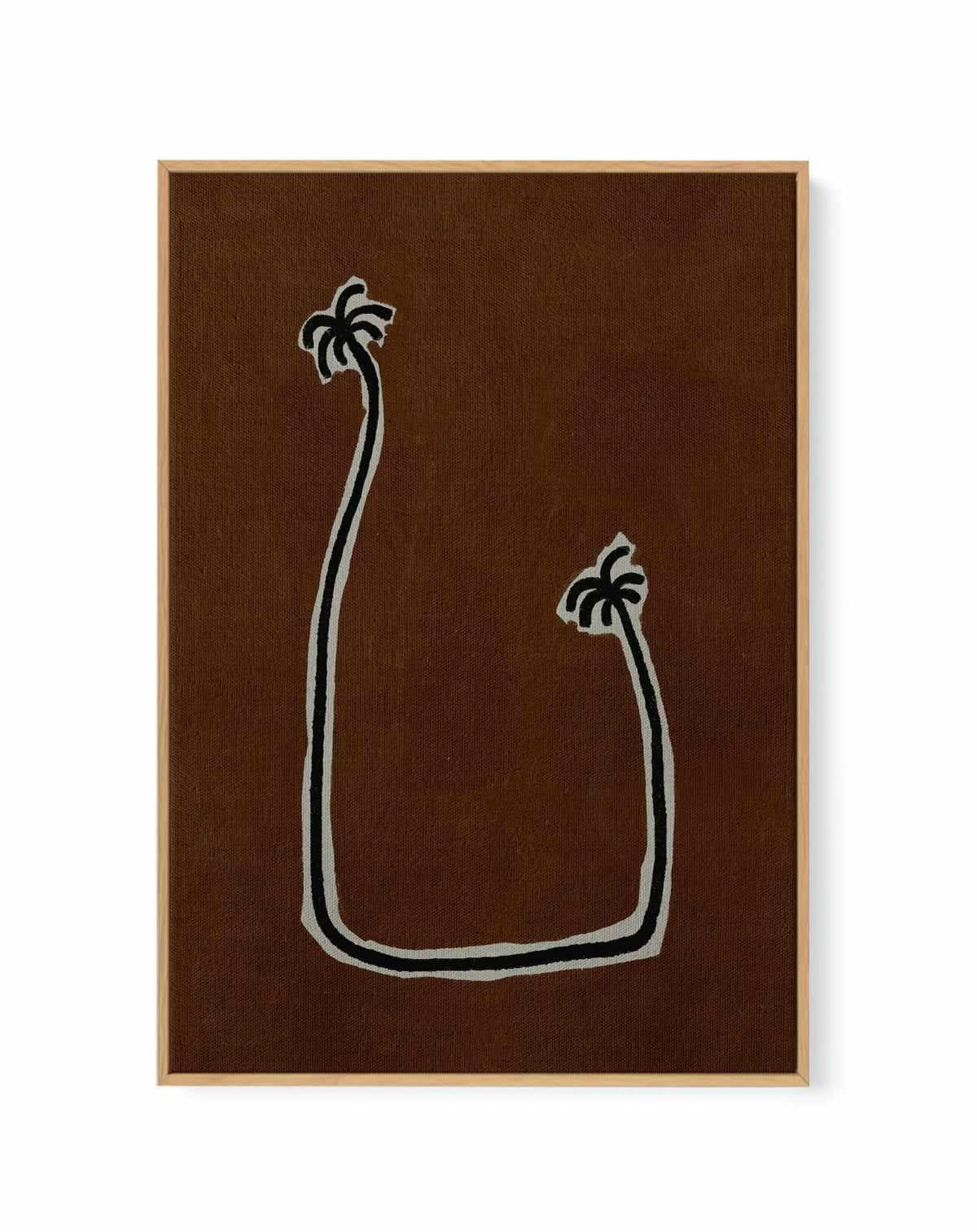 Soul Bound - Brown by Shatha Al Dafai | Framed Canvas Art Print from Olive et Oriel where you can shop wallpaper and artworks online