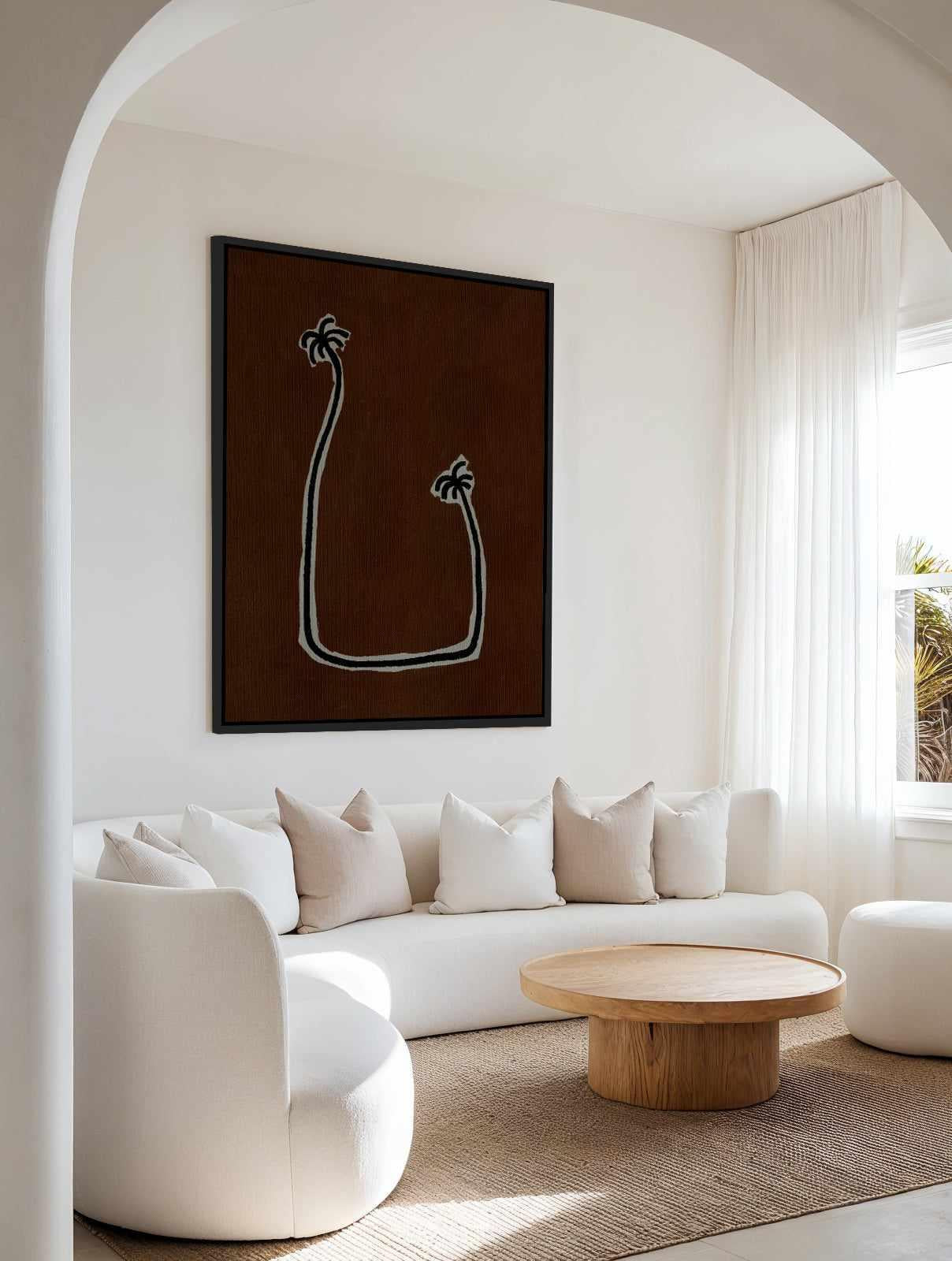 Soul Bound - Brown by Shatha Al Dafai | Framed Canvas Art Print from Olive et Oriel where you can shop wallpaper and artworks online