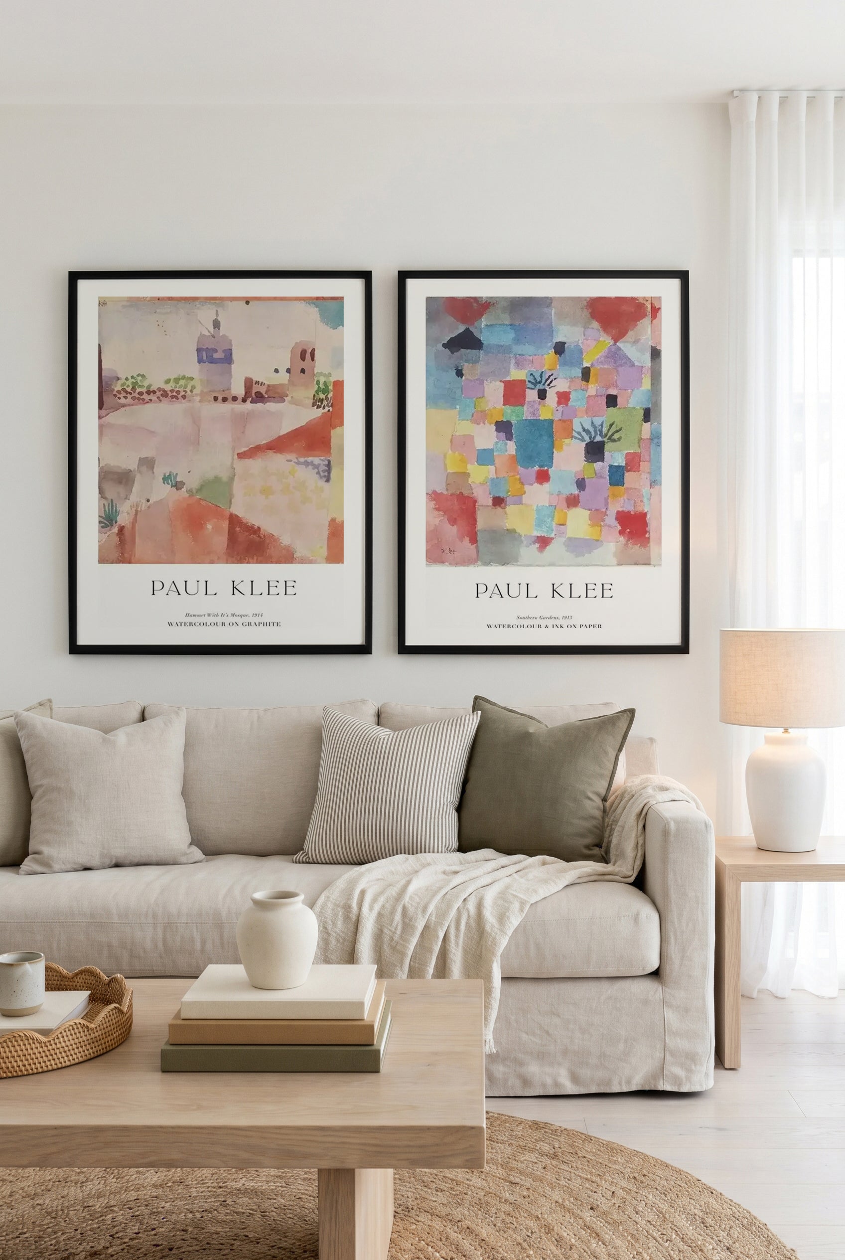 Southern Gardens 1913 & Hammet With Its Mosque 1914 by Paul Klee Art Print Set of 2 | Matching Wall Art