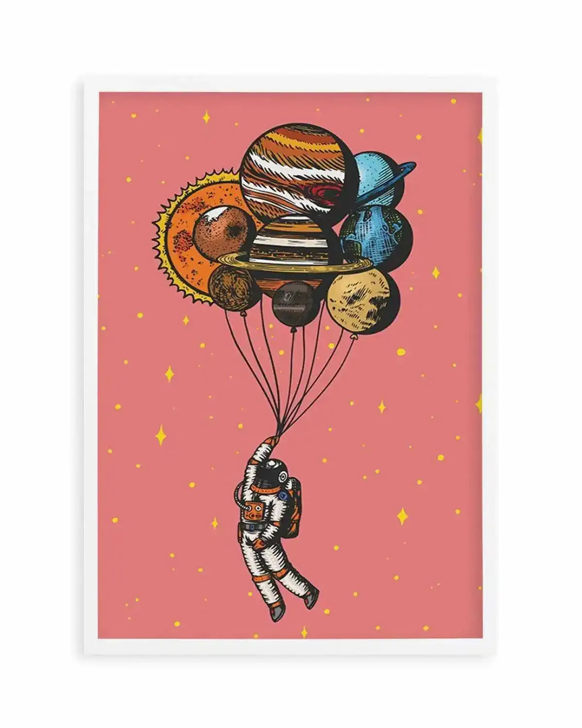 Space Balloons Art Print from Olive et Oriel where you can shop wallpaper and artworks online