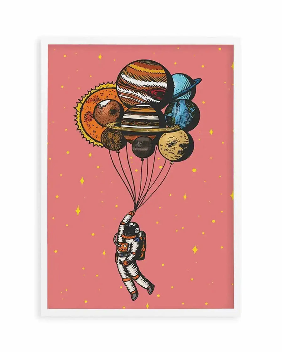 Space Balloons Art Print from Olive et Oriel where you can shop wallpaper and artworks online