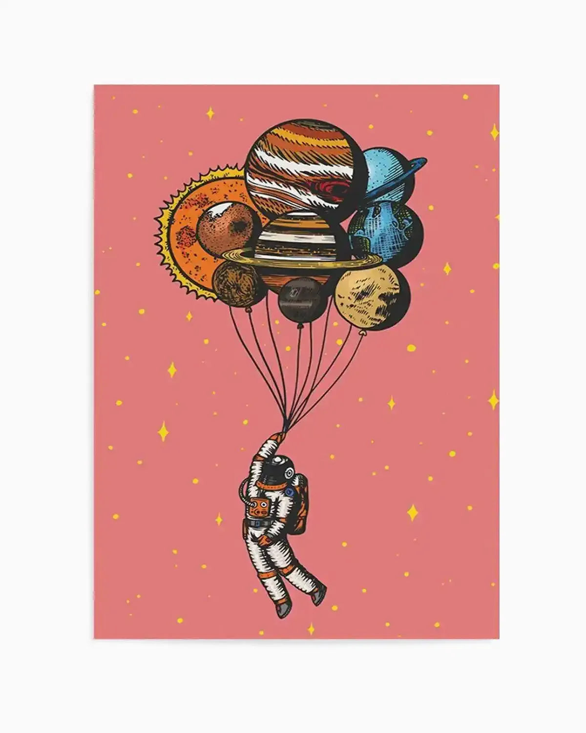 Space Balloons Art Print from Olive et Oriel where you can shop wallpaper and artworks online