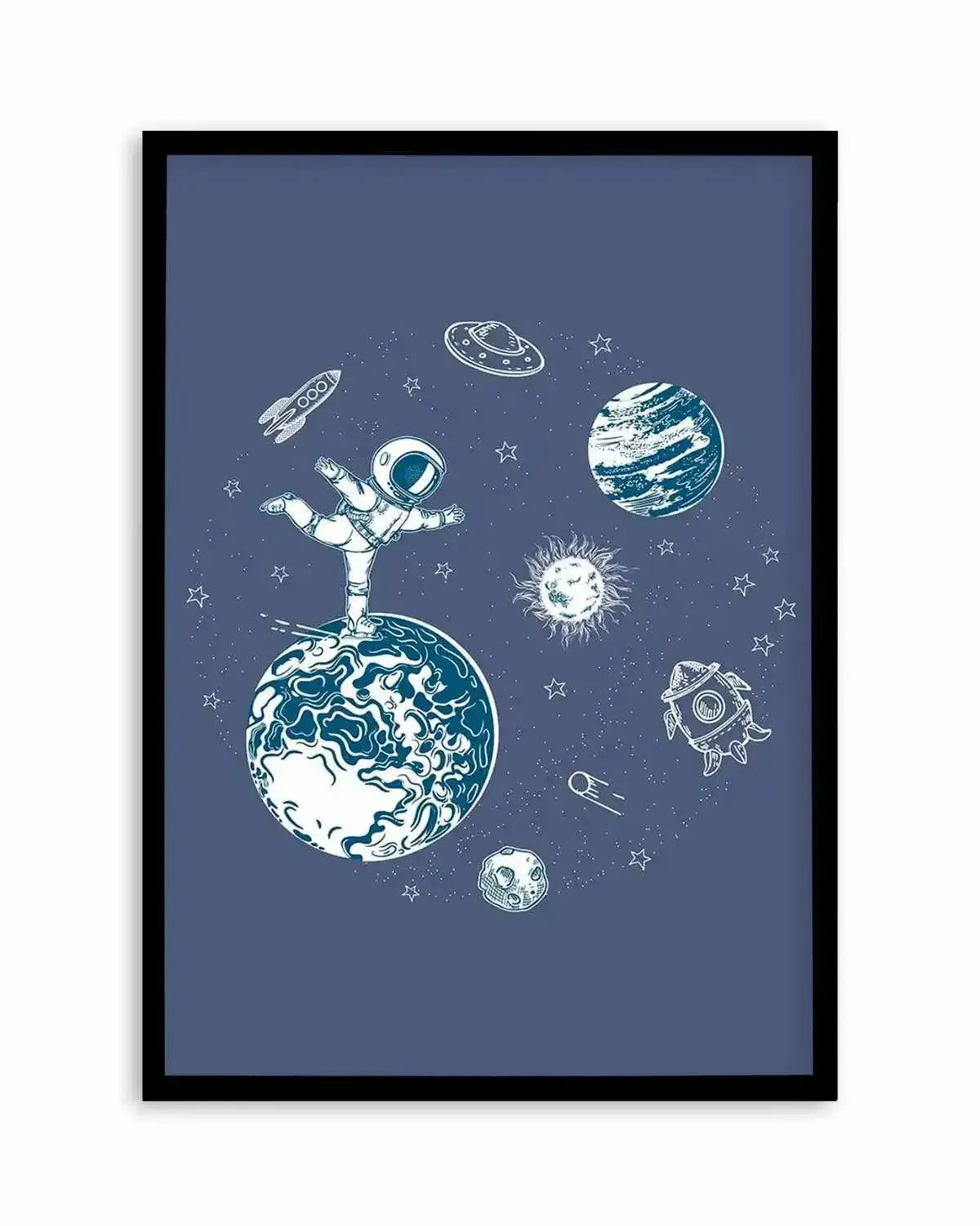 Space Skate Art Print from Olive et Oriel where you can shop wallpaper and artworks online