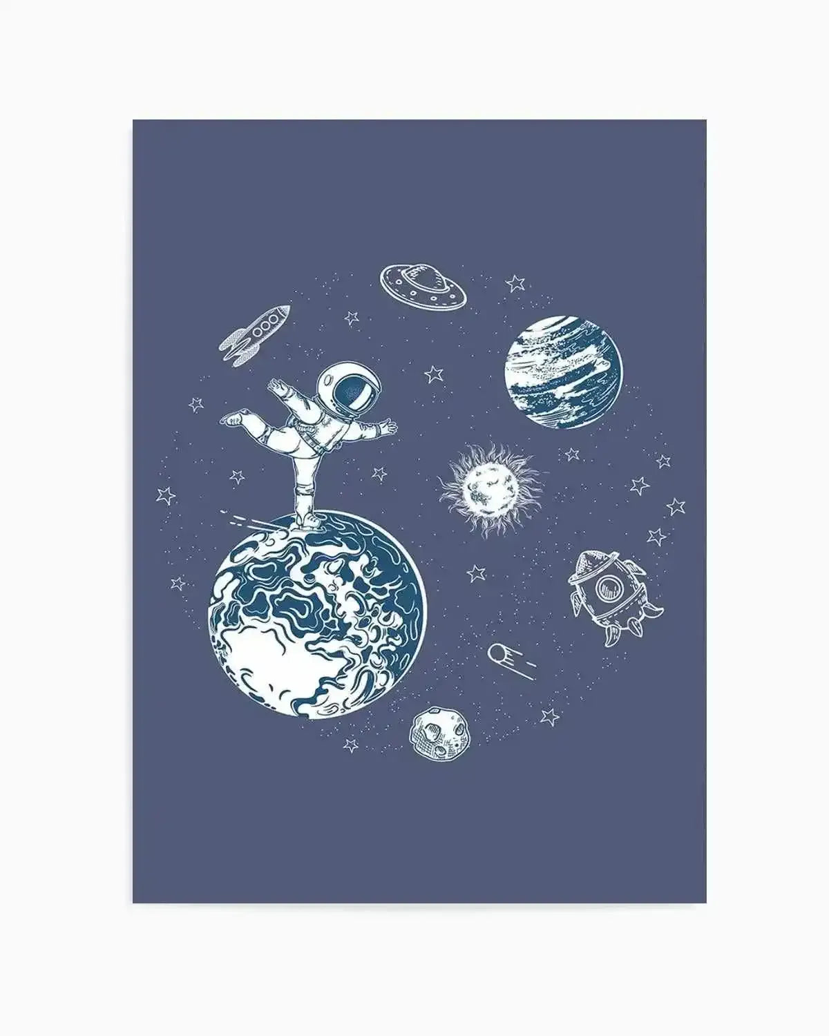 Space Skate Art Print from Olive et Oriel where you can shop wallpaper and artworks online