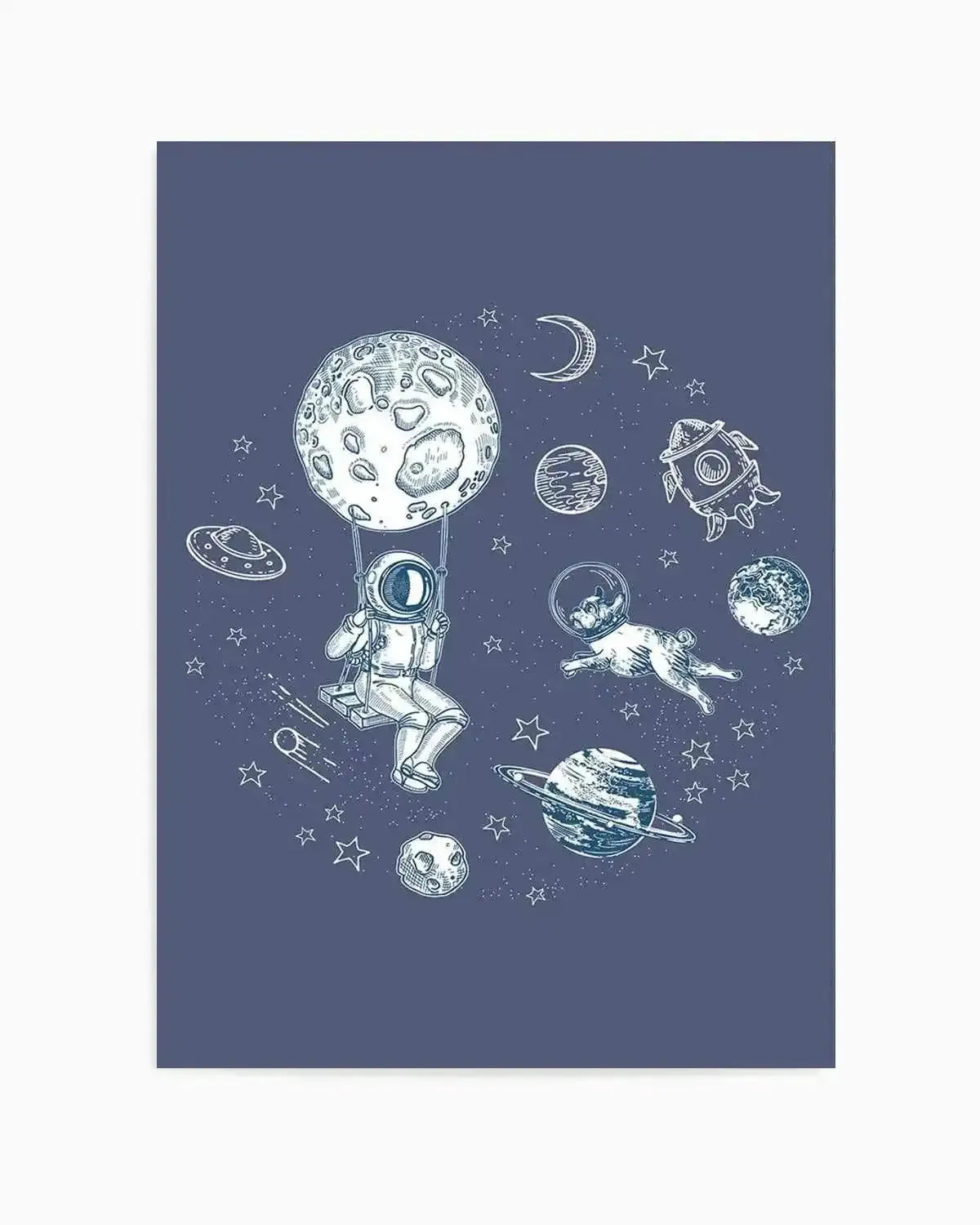 Space Swing Art Print from Olive et Oriel where you can shop wallpaper and artworks online