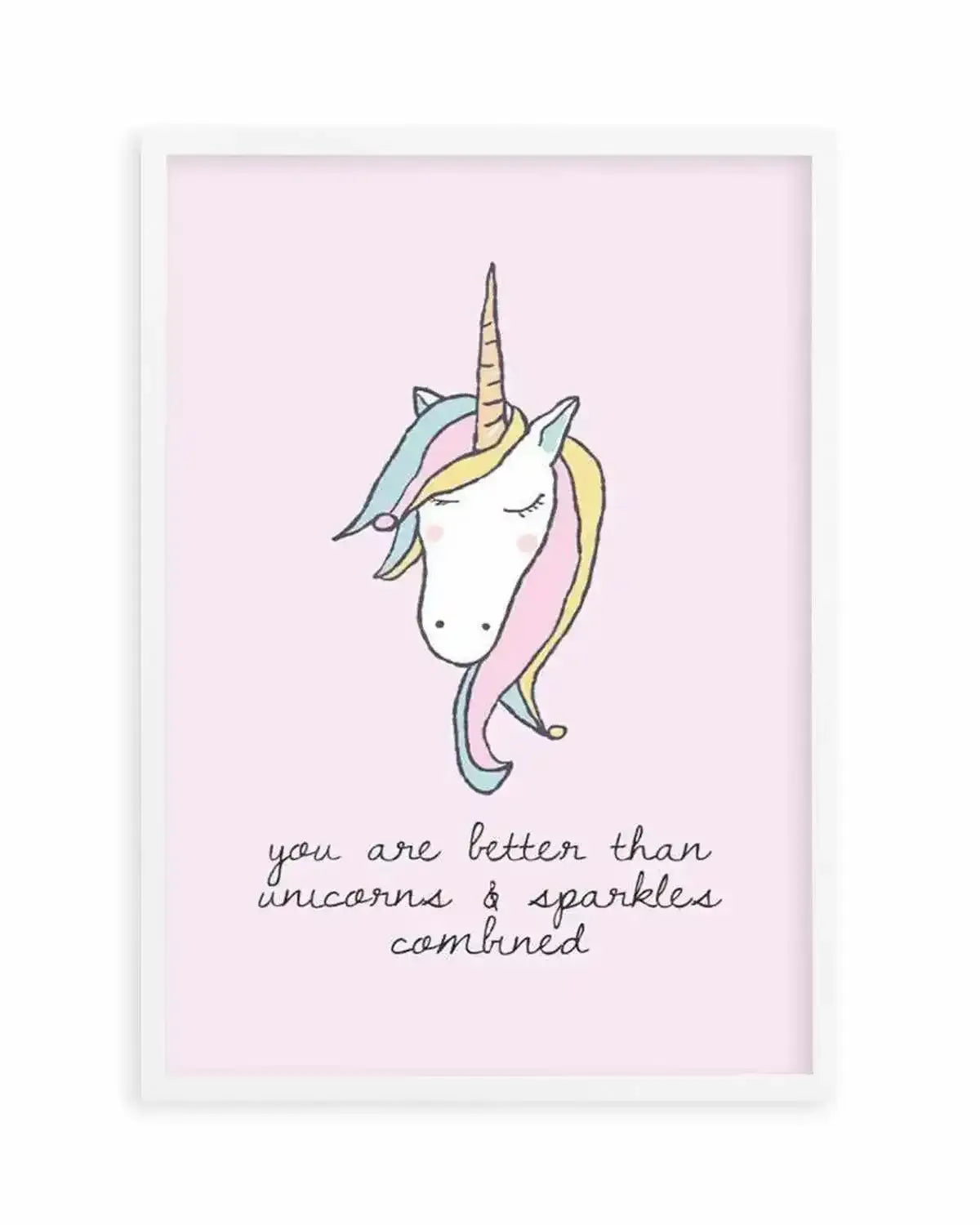Sparkles & Unicorns Art Print from Olive et Oriel where you can shop wallpaper and artworks online