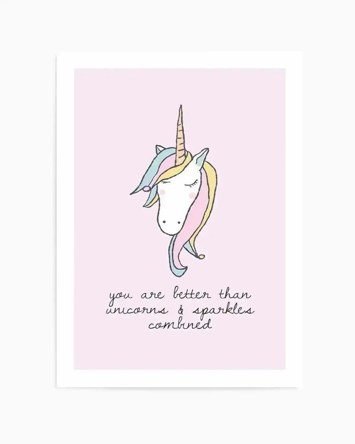 Sparkles & Unicorns Art Print from Olive et Oriel where you can shop wallpaper and artworks online