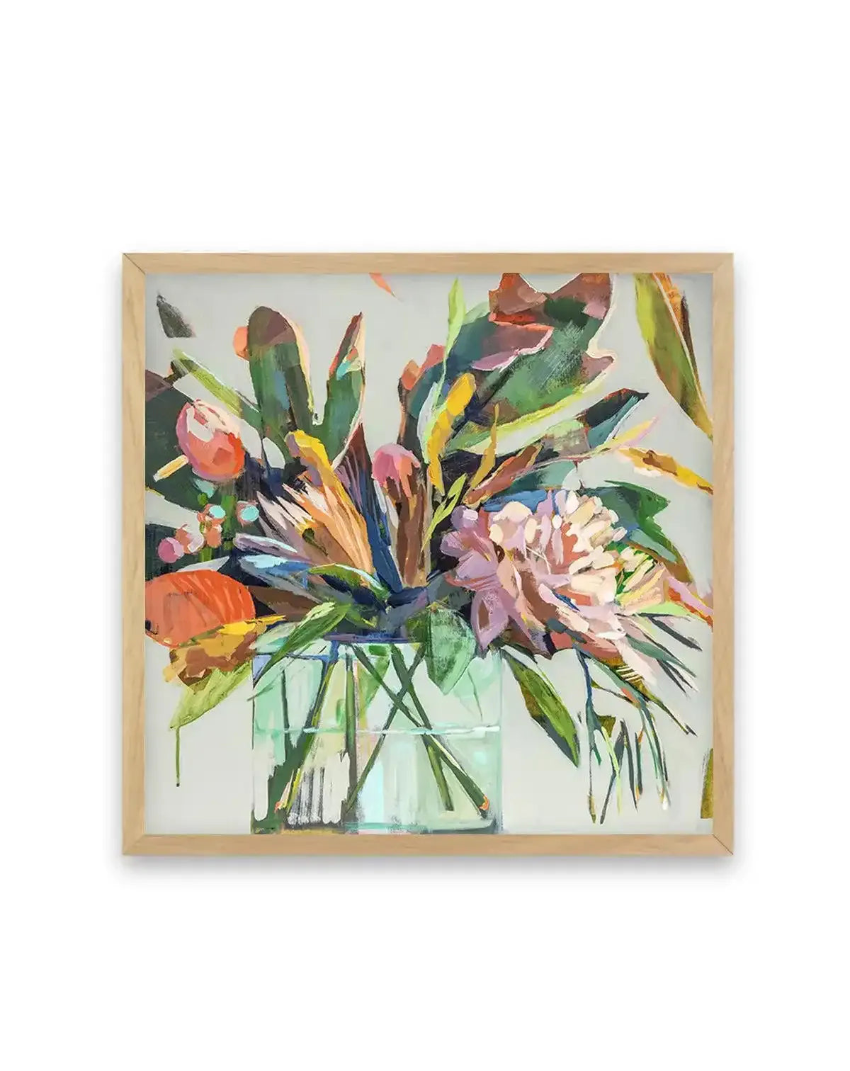 Spikey Bouquet by Jenny Westenhofer SQ Art Print-PRINT-Olive et Oriel-Jenny Westenhofer-70x70 cm | 27.5" x 27.5"-Oak-With White Border-Buy-Australian-Art-Prints-Online-with-Olive-et-Oriel-Your-Artwork-Specialists-Austrailia-Decorate-With-Coastal-Photo-Wall-Art-Prints-From-Our-Beach-House-Artwork-Collection-Fine-Poster-and-Framed-Artwork