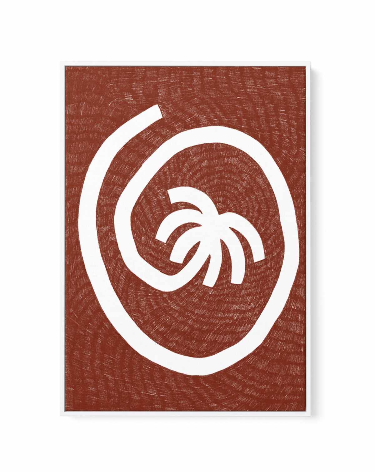 Spiral Palm Tree Red by Shatha Al Dafai | Framed Canvas Art Print from Olive et Oriel where you can shop wallpaper and artworks online