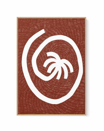 Spiral Palm Tree Red by Shatha Al Dafai | Framed Canvas Art Print from Olive et Oriel where you can shop wallpaper and artworks online