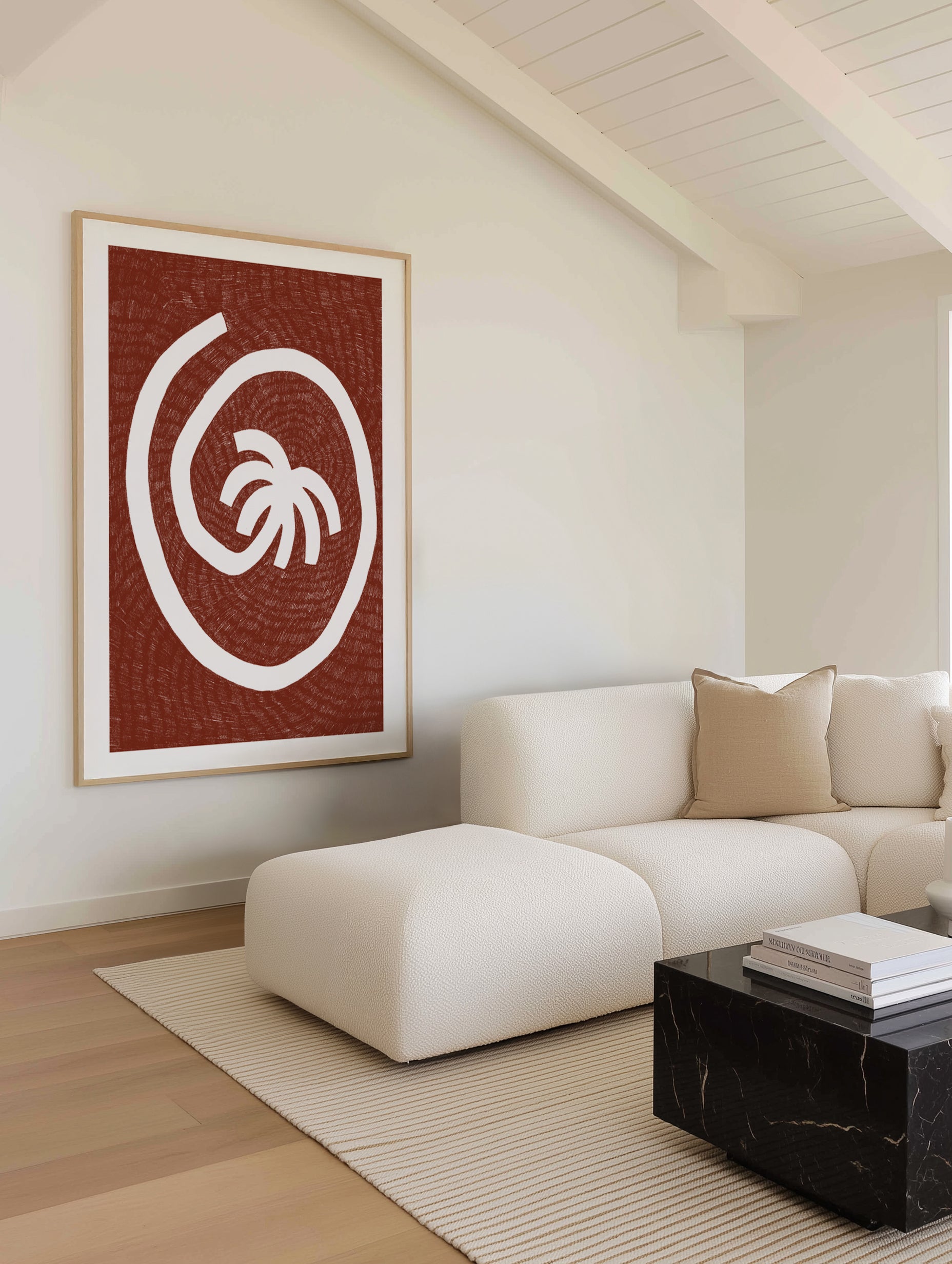 Spiral Palm Tree Red by Shatha Al Dafai | Art Print