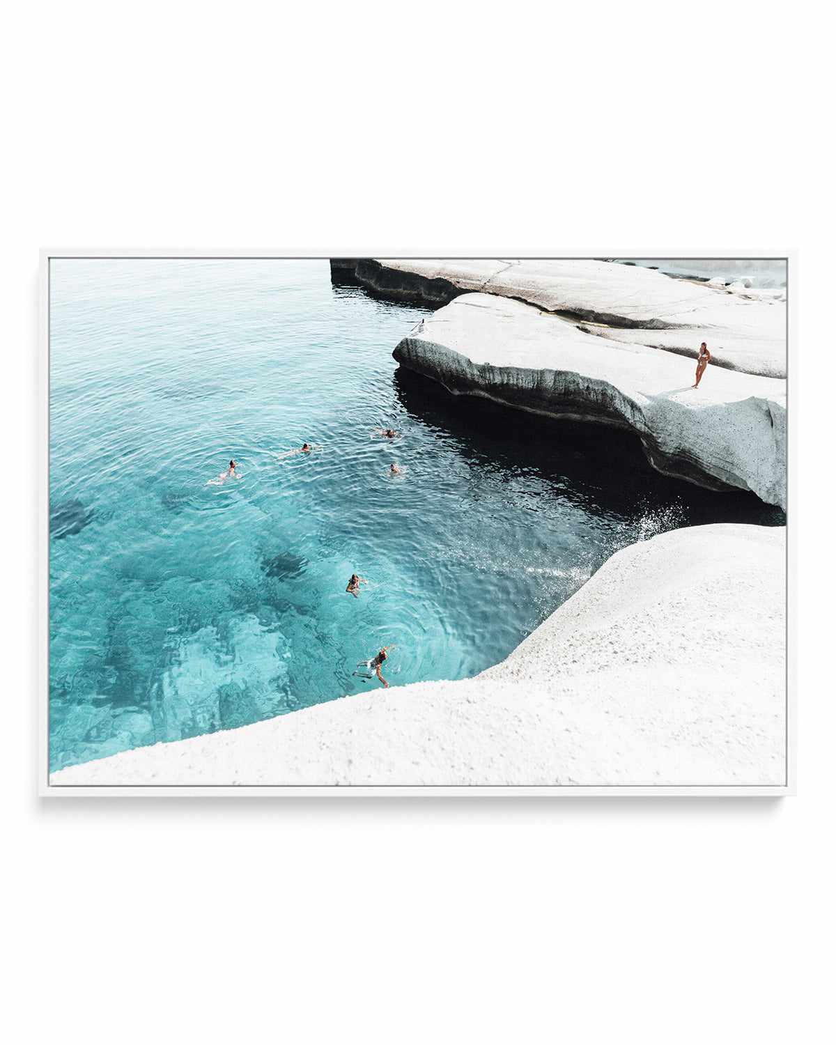 Splash Club, Milos | Framed Canvas Art Print