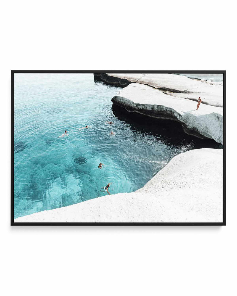 Splash Club, Milos | Framed Canvas Art Print