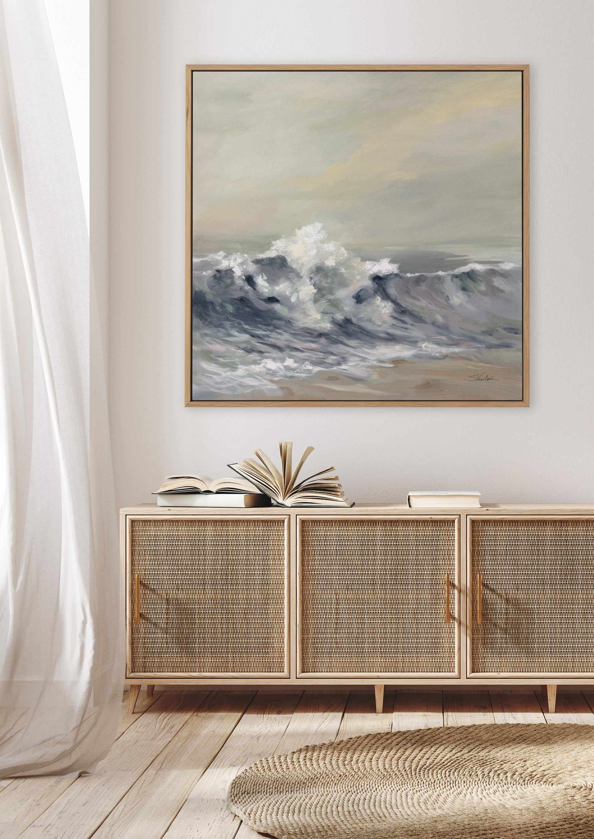 Splashing Wave | Framed Canvas Art Print