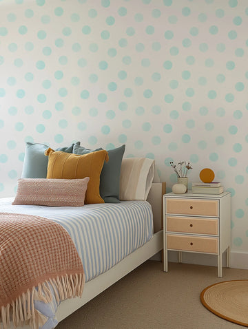 Spots Wallpaper | 5 Colour Options from Olive et Oriel where you can shop wallpaper and artworks online