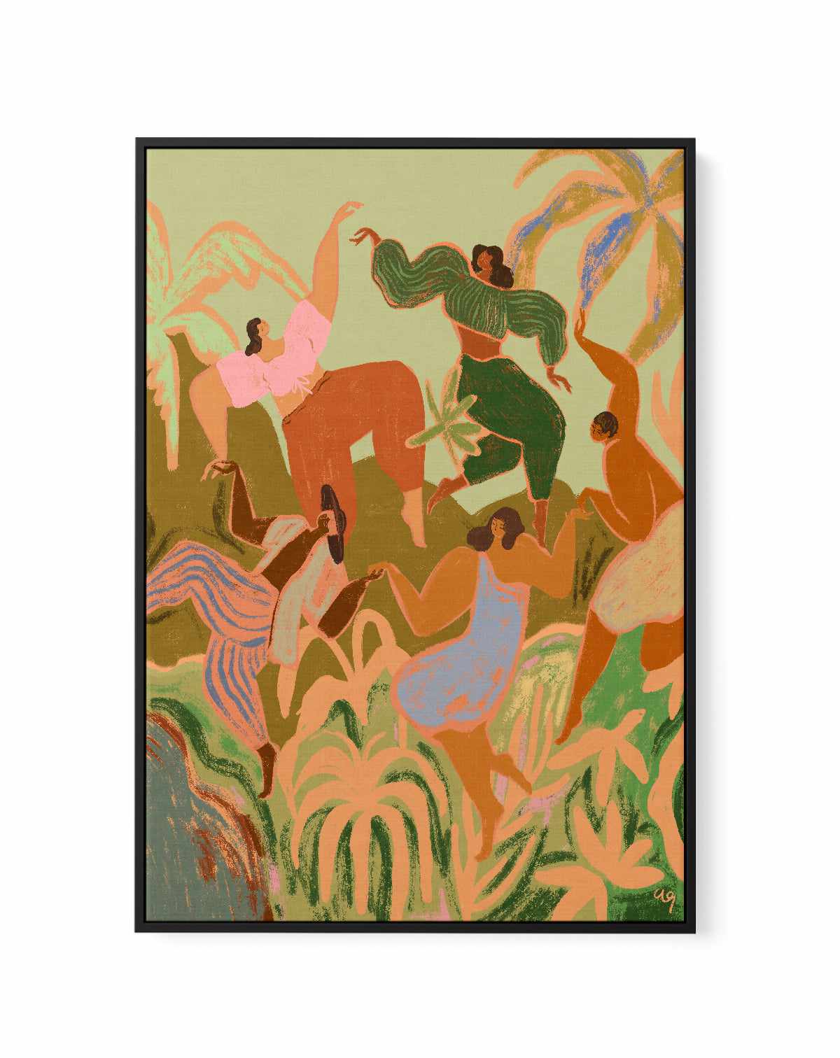 Spring Frolic by Arty Guava | Framed Canvas Art Print