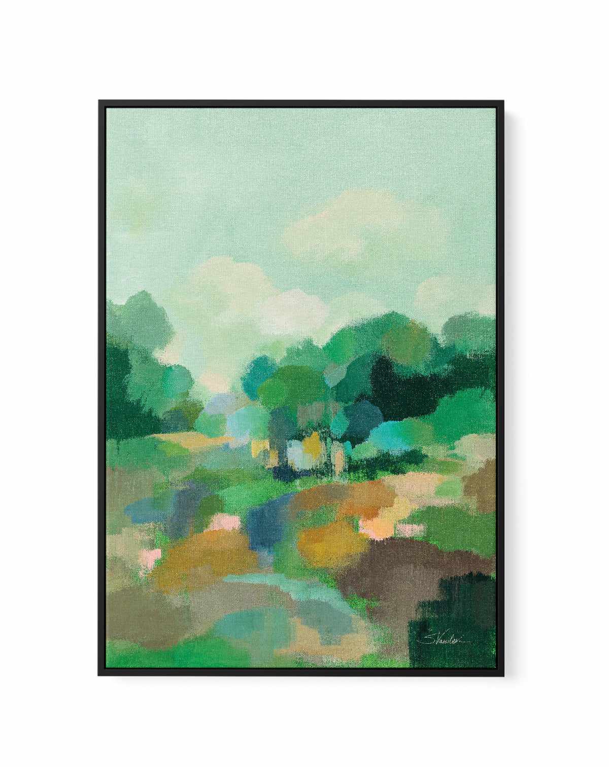 Spring Green II | Framed Canvas Art Print