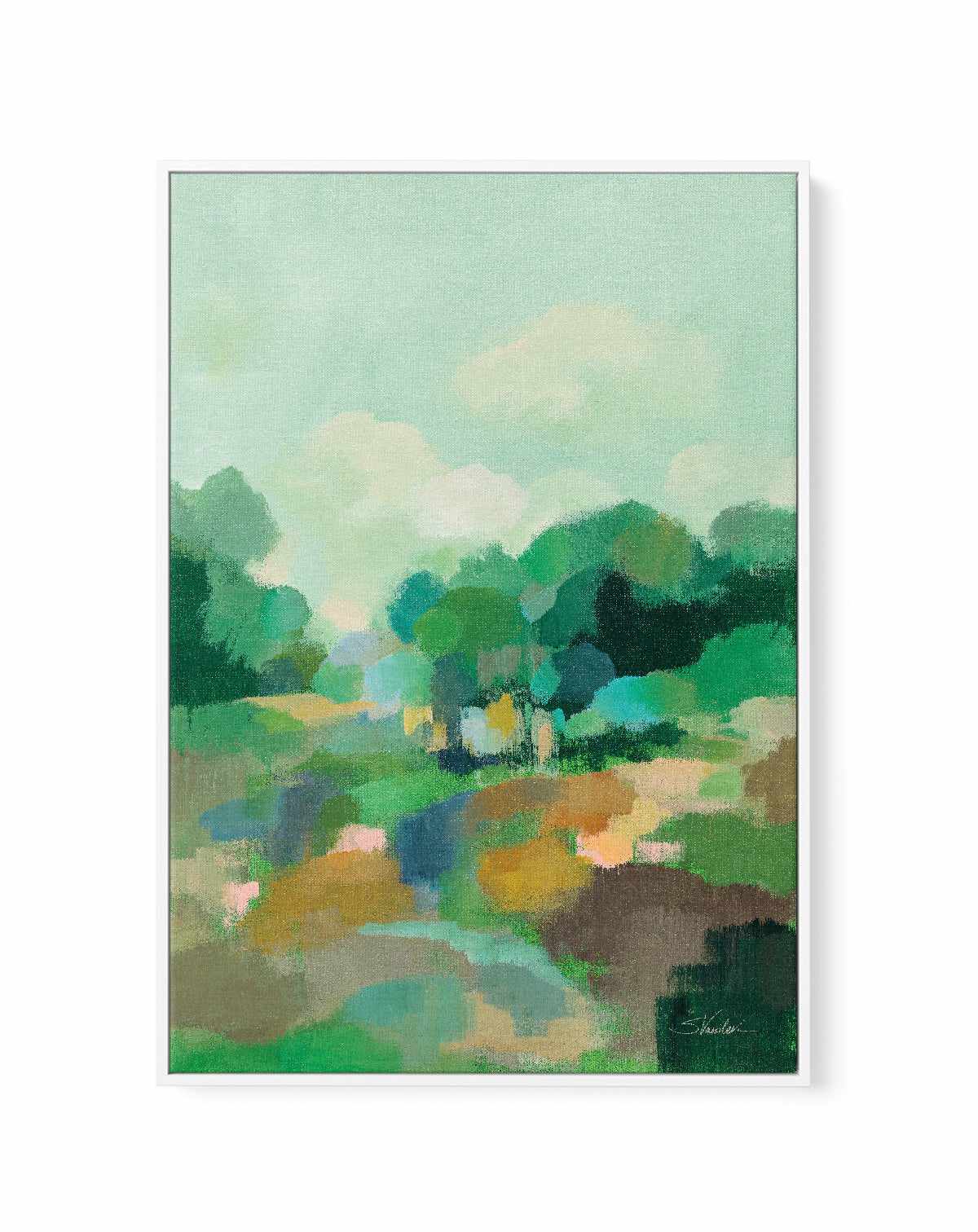 Spring Green I | Framed Canvas Art Print