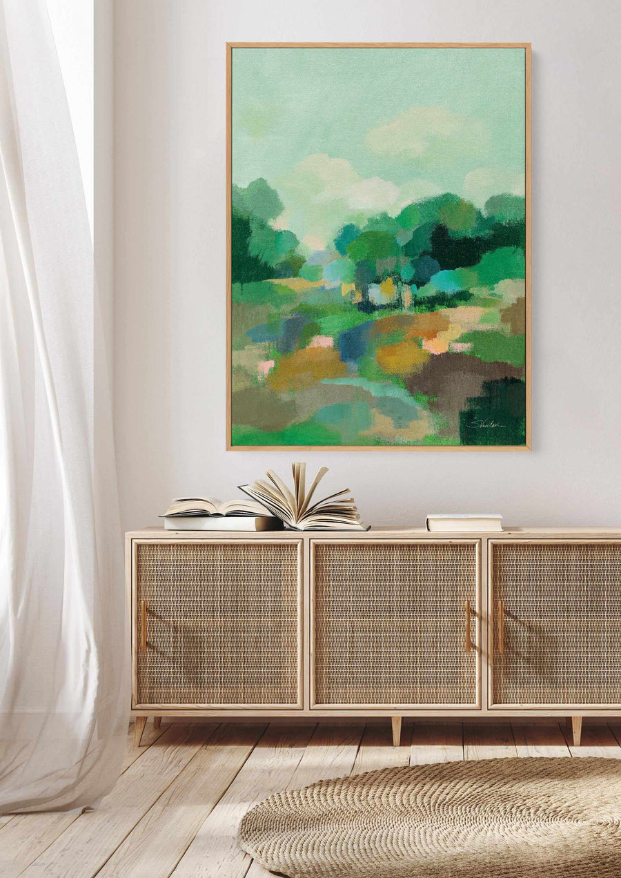 Spring Green II | Framed Canvas Art Print from Olive et Oriel where you can shop wallpaper and artworks online
