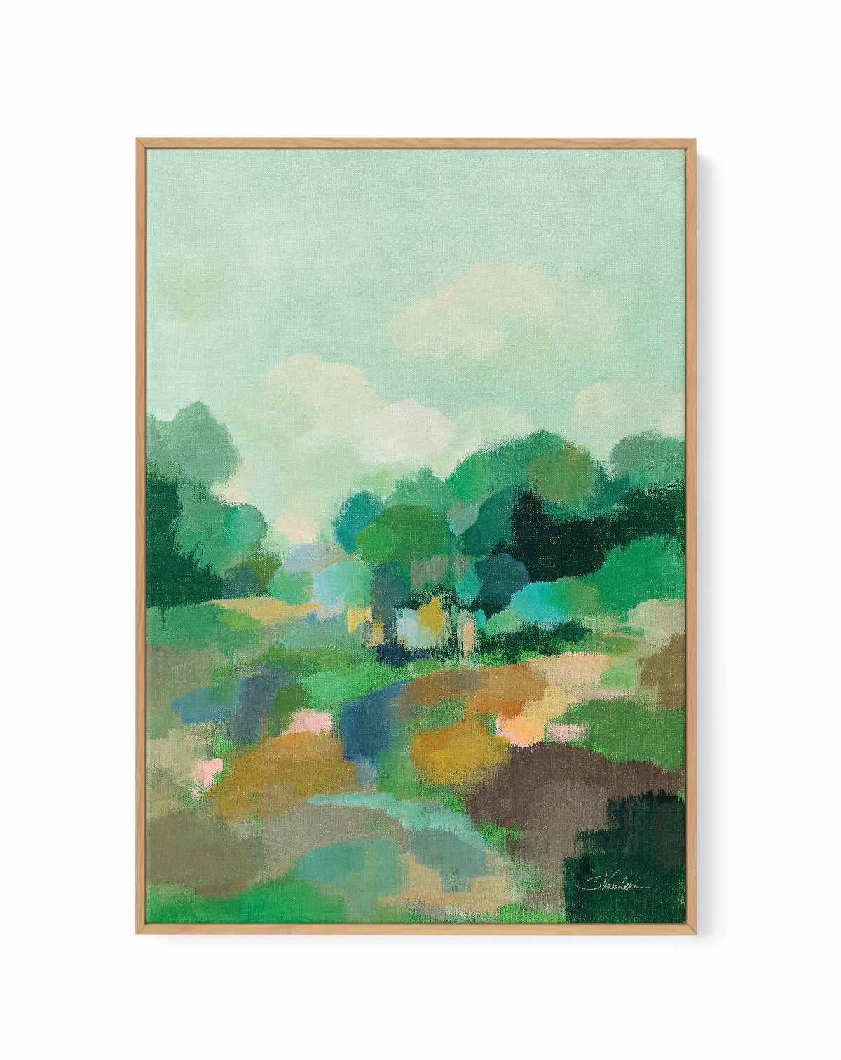 Spring Green II | Framed Canvas Art Print