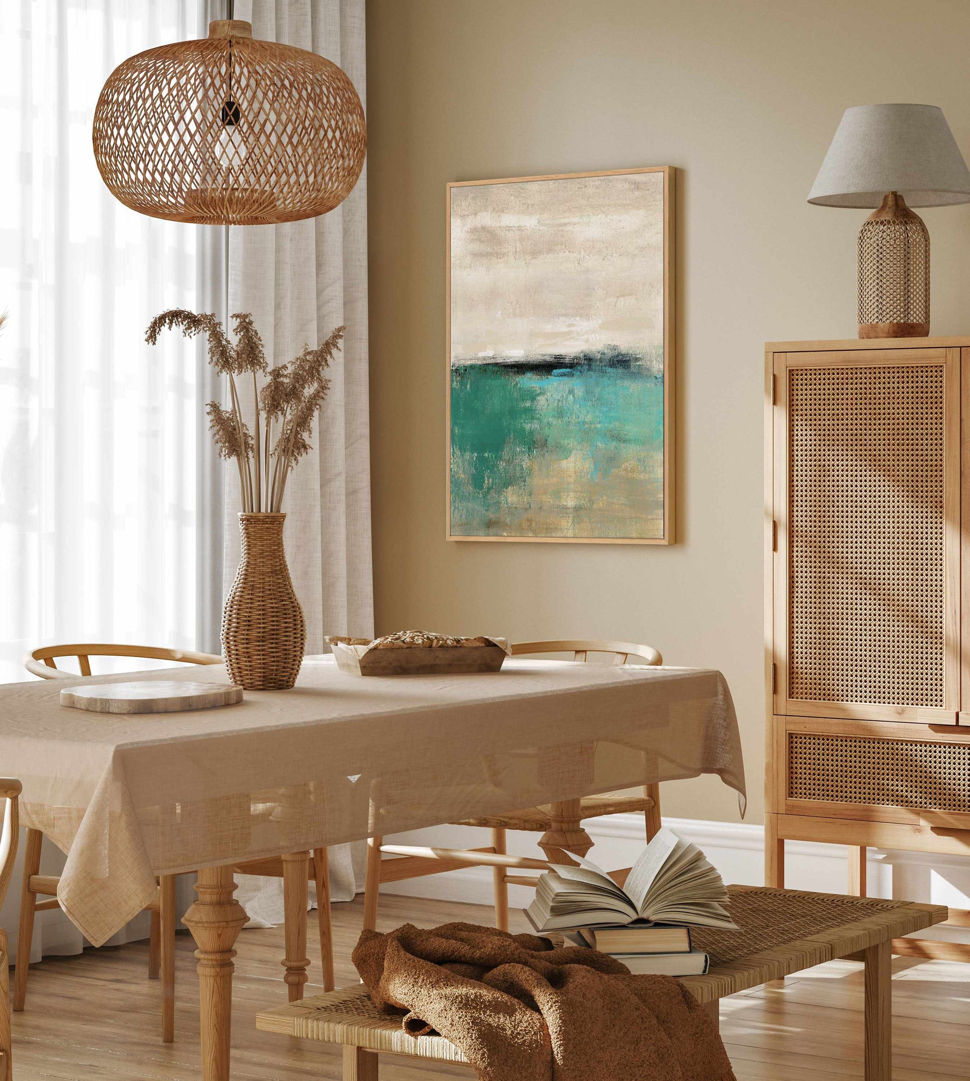 Spring Valley II Teal | Framed Canvas Art Print from Olive et Oriel where you can shop wallpaper and artworks online