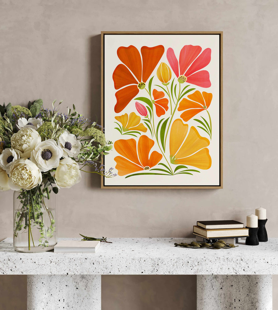 Spring Wildflowers By Kristan Gallagher | Framed Canvas Art Print from Olive et Oriel where you can shop wallpaper and artworks online