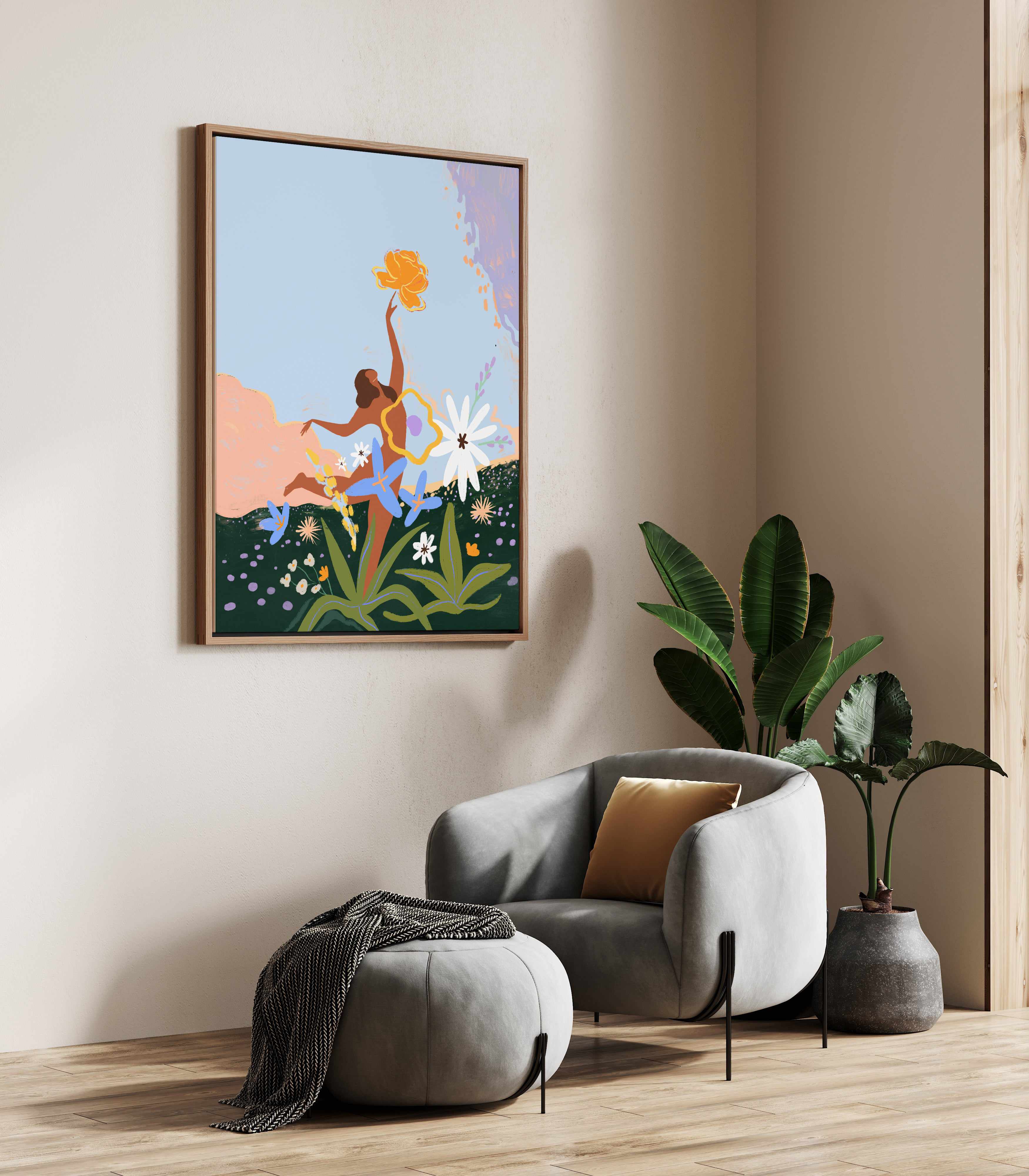 Spring by Arty Guava | Framed Canvas Art Print