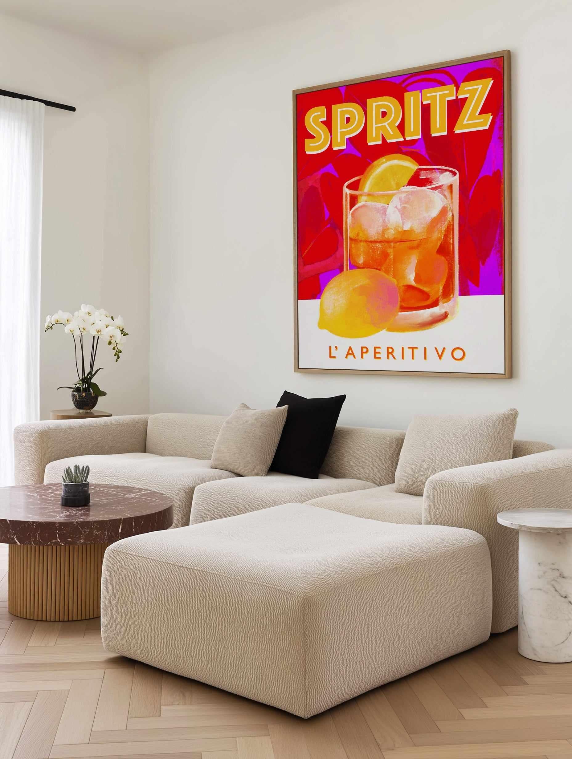 Spritz Afertivo by Marco Marella | Framed Canvas Art Print from Olive et Oriel where you can shop wallpaper and artworks online