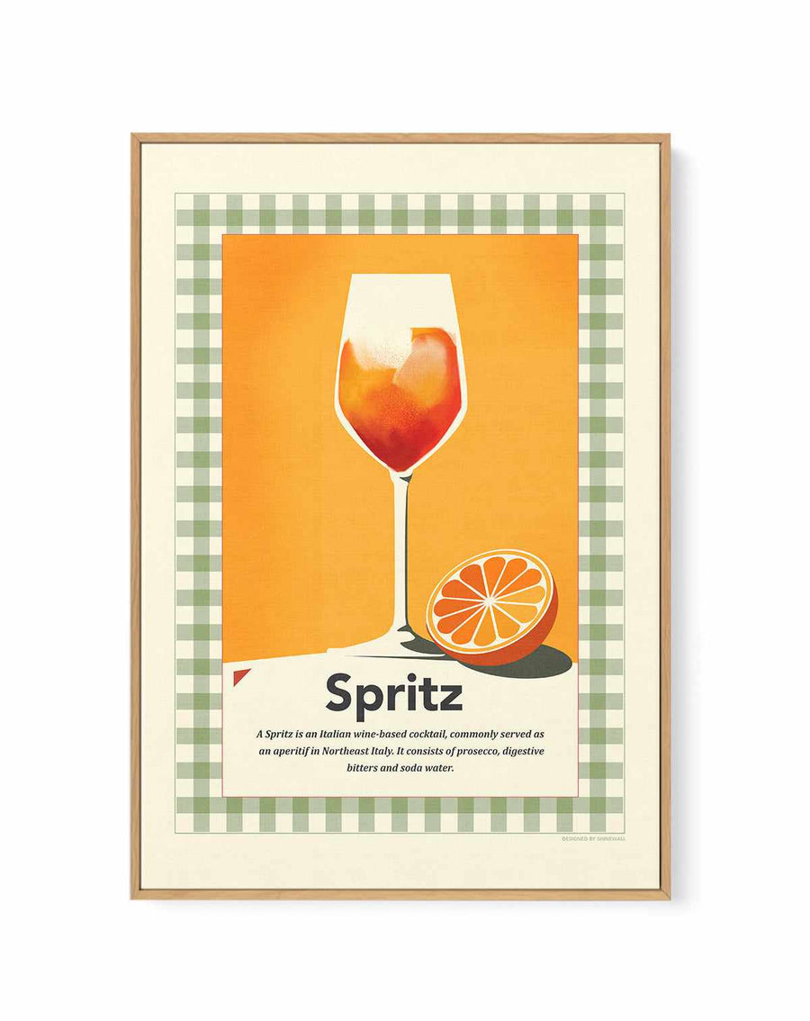 Spritz retro print By Dioisis Gemos | Framed Canvas Art Print from Olive et Oriel where you can shop wallpaper and artworks online