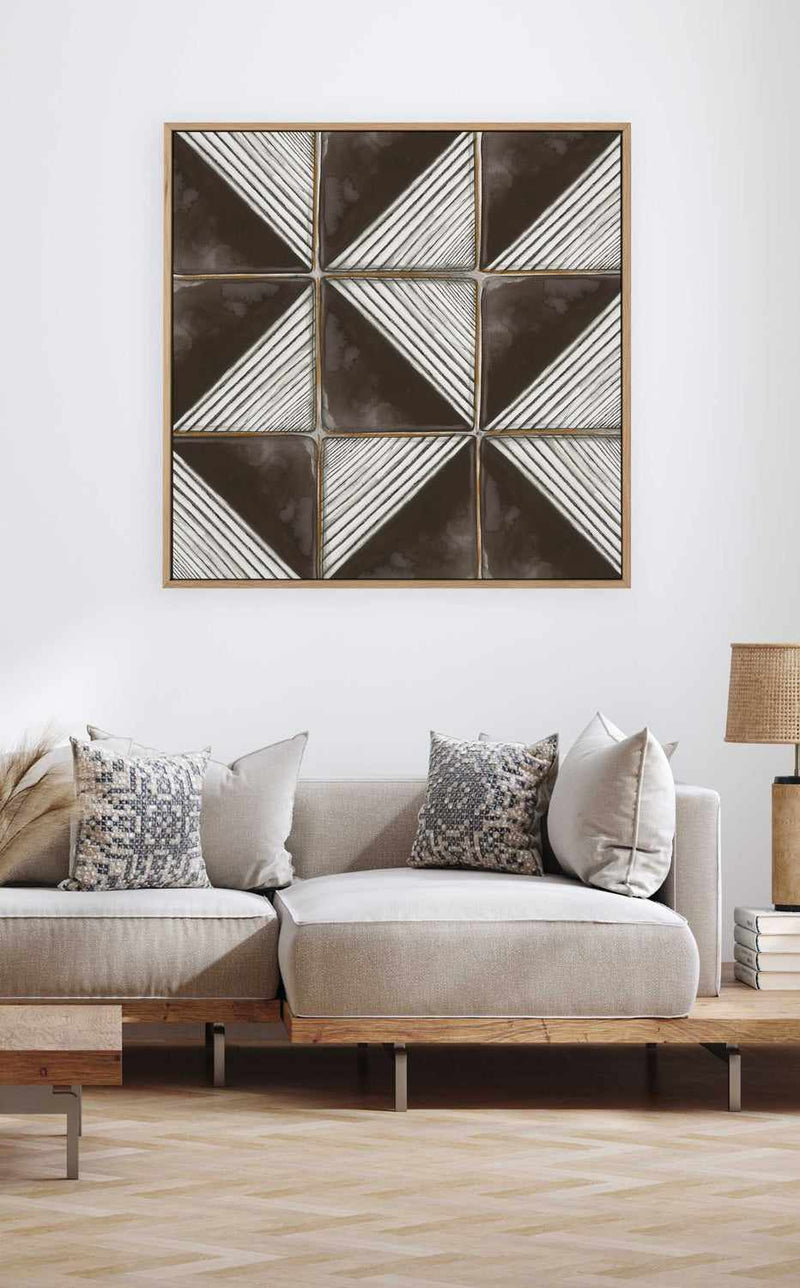 Square Tiles II | Framed Canvas Art Print