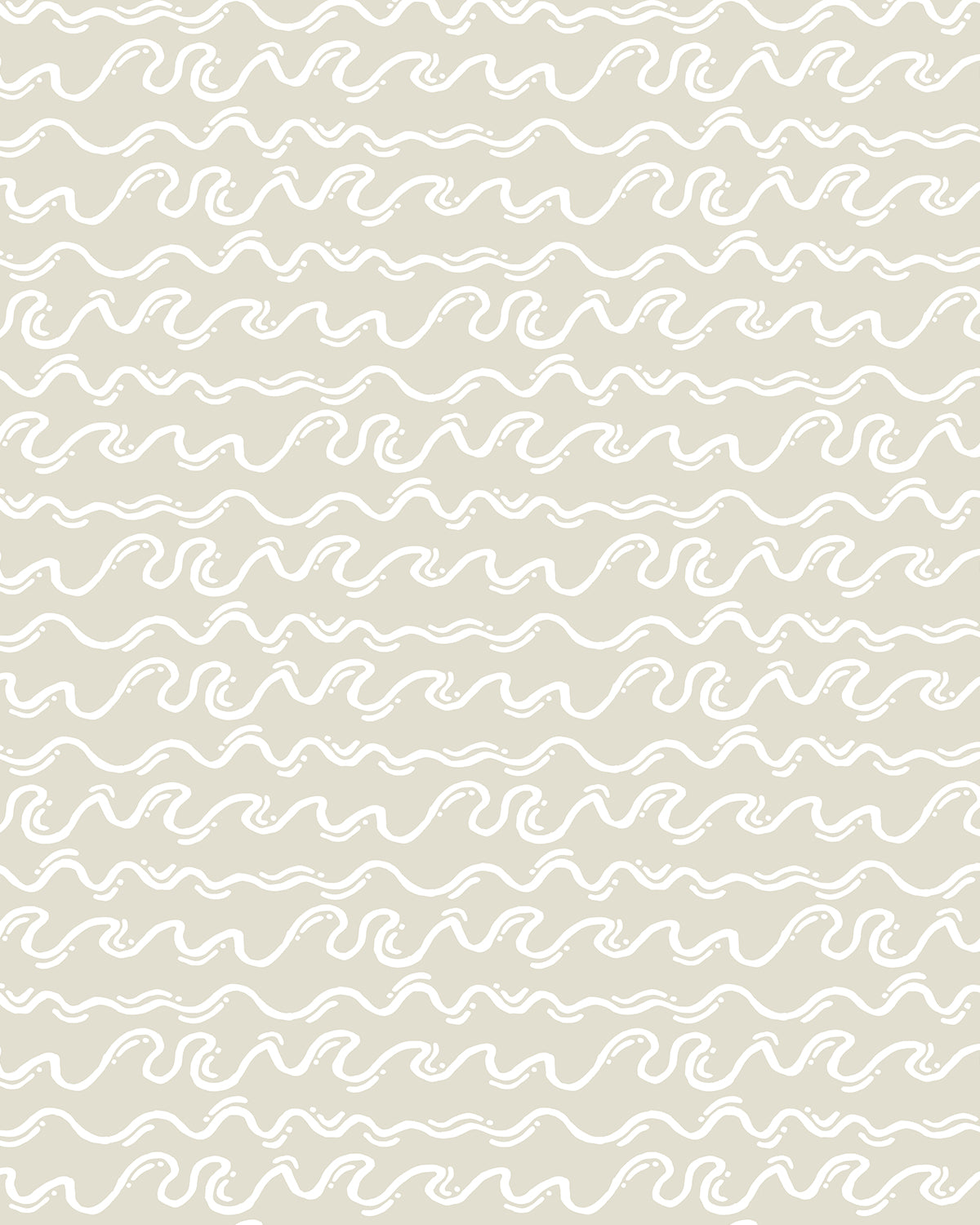 Squiggly Waves in Beige Wallpaper