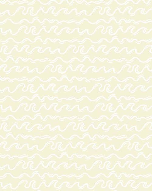 Squiggly Waves in Faded Yellow Wallpaper