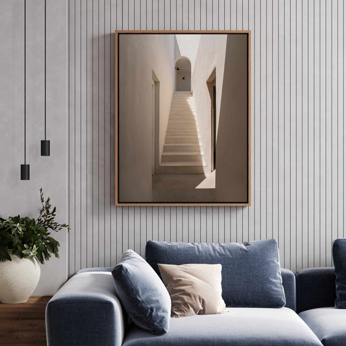 Staircase To The Light By Minorstep | Framed Canvas Art Print