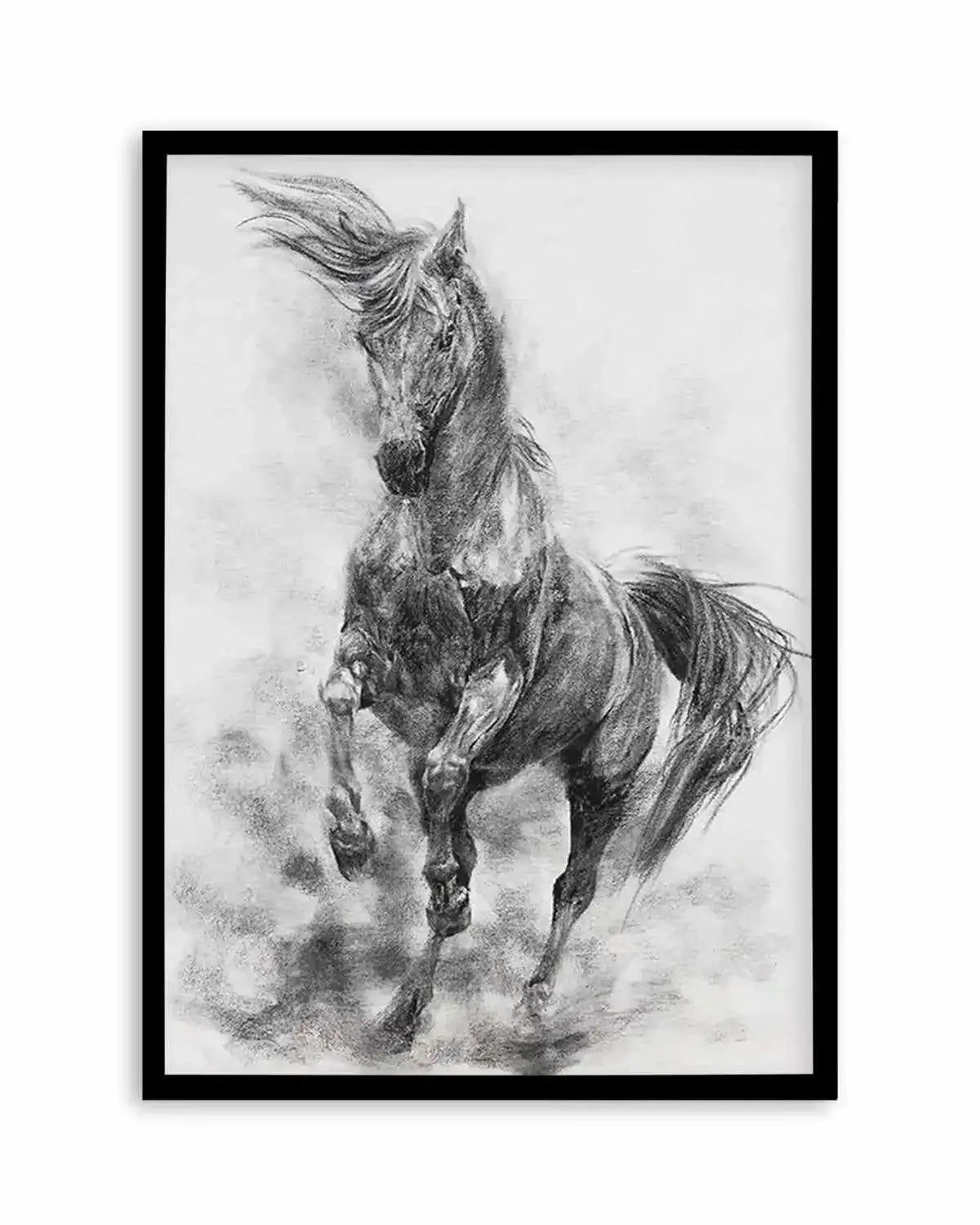 Stallion in Charcoal Art Print from Olive et Oriel where you can shop wallpaper and artworks online