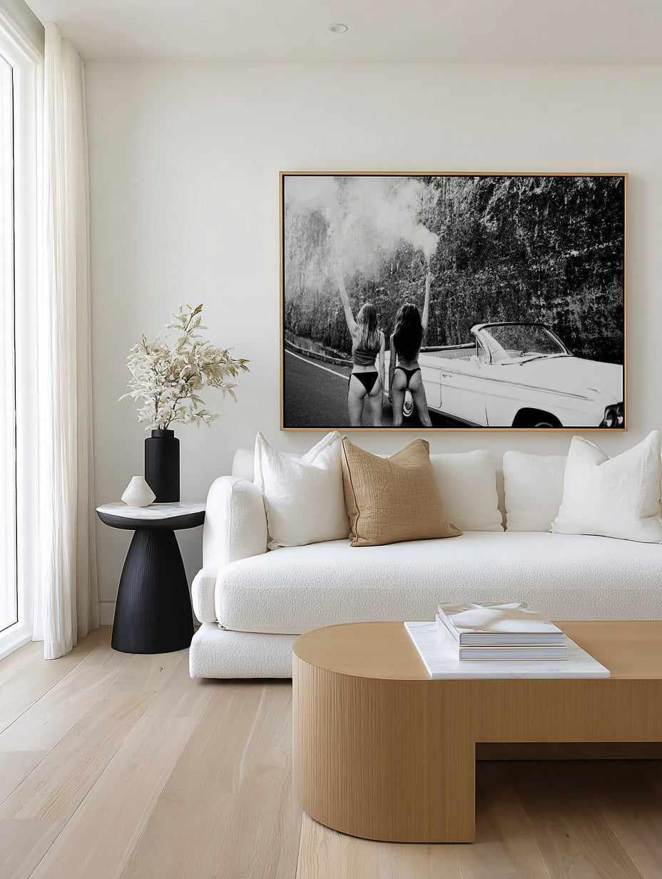Starlet B&W by Amy Hallam | Framed Canvas Art Print from Olive et Oriel where you can shop wallpaper and artworks online