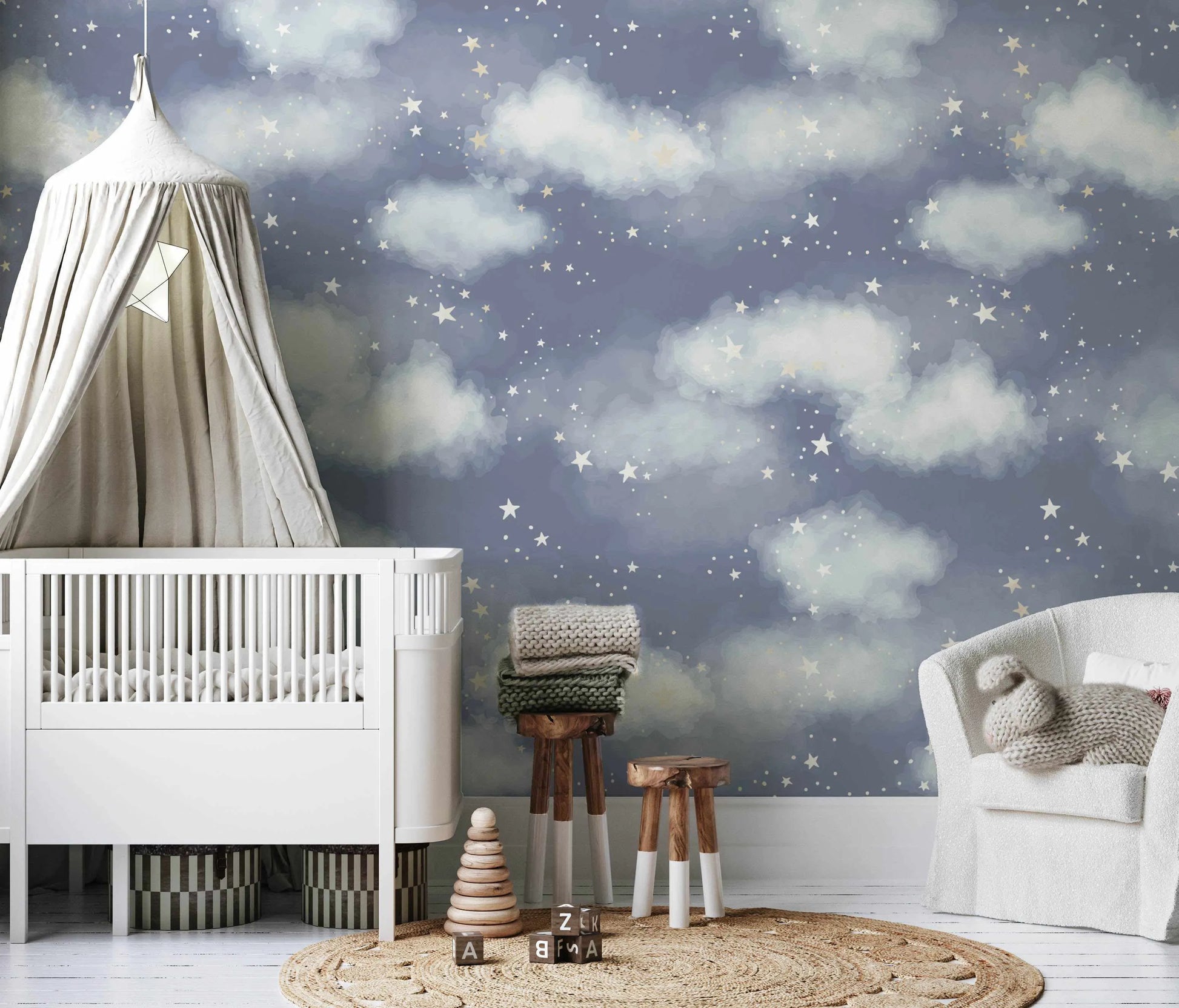 Starry Night Wallpaper from Olive et Oriel where you can shop wallpaper and artworks online