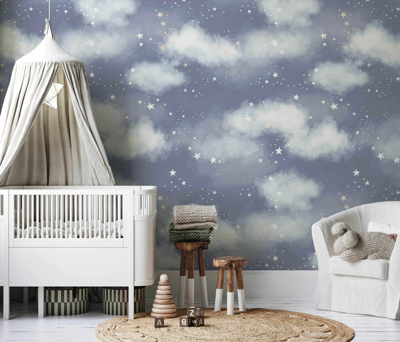 Starry Night Wallpaper from Olive et Oriel where you can shop wallpaper and artworks online