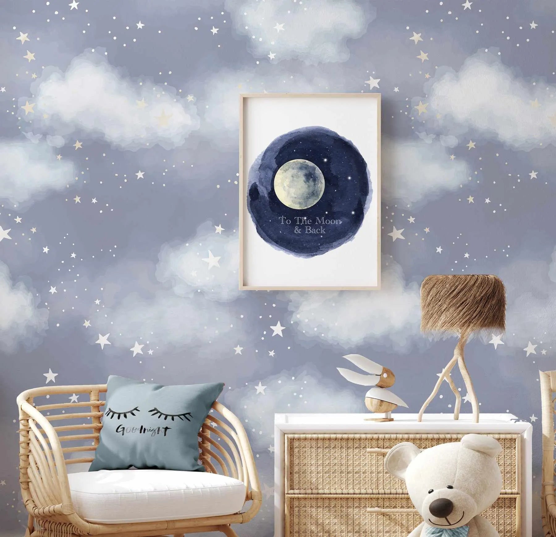 Starry Night Wallpaper from Olive et Oriel where you can shop wallpaper and artworks online