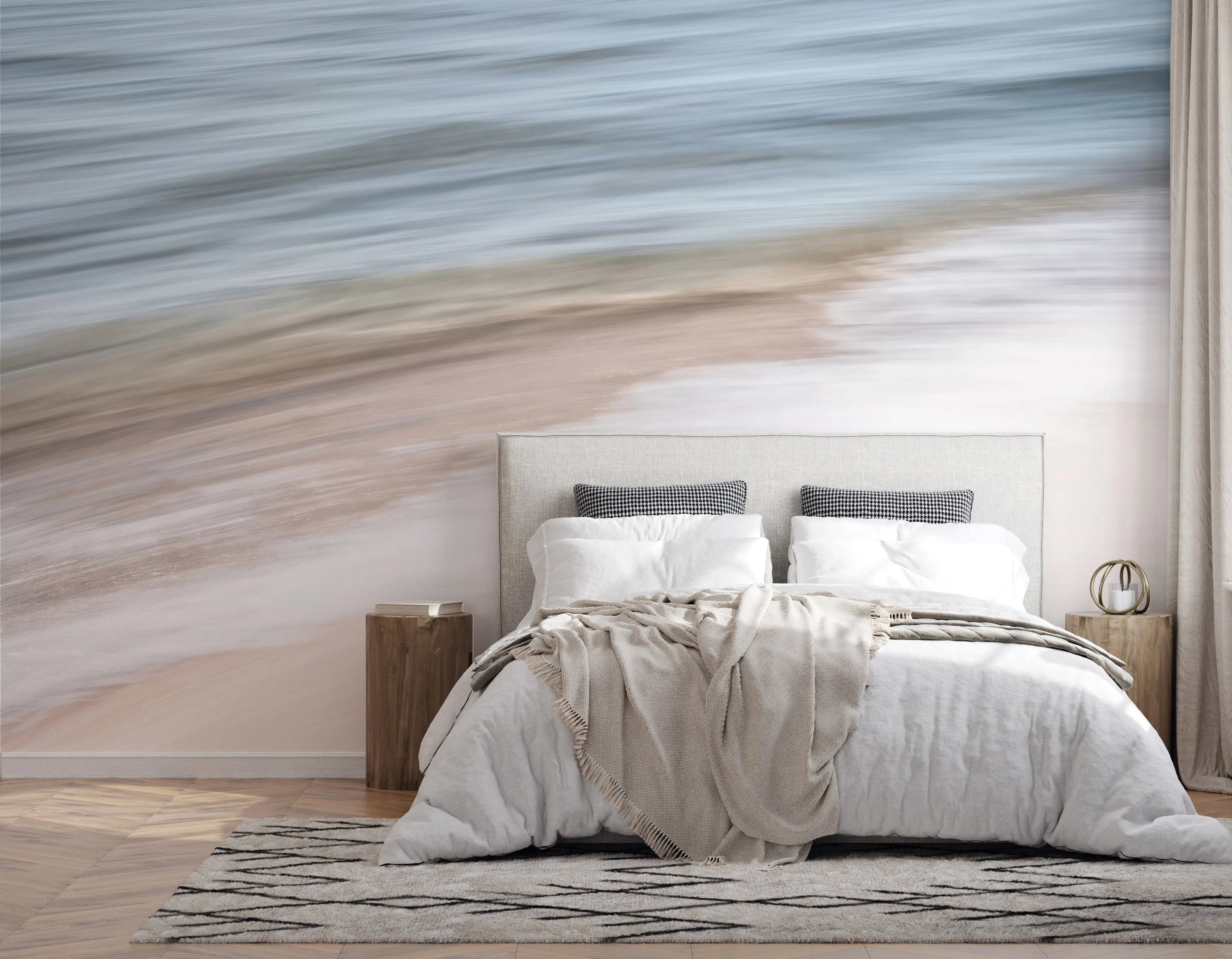 Steel Beach Photo Mural Wallpaper from Olive et Oriel where you can shop wallpaper and artworks online