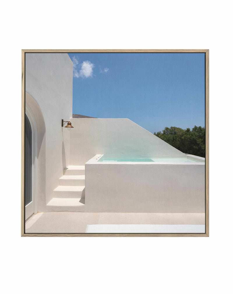Step Into The Pool By Minorstep | Framed Canvas Art Print