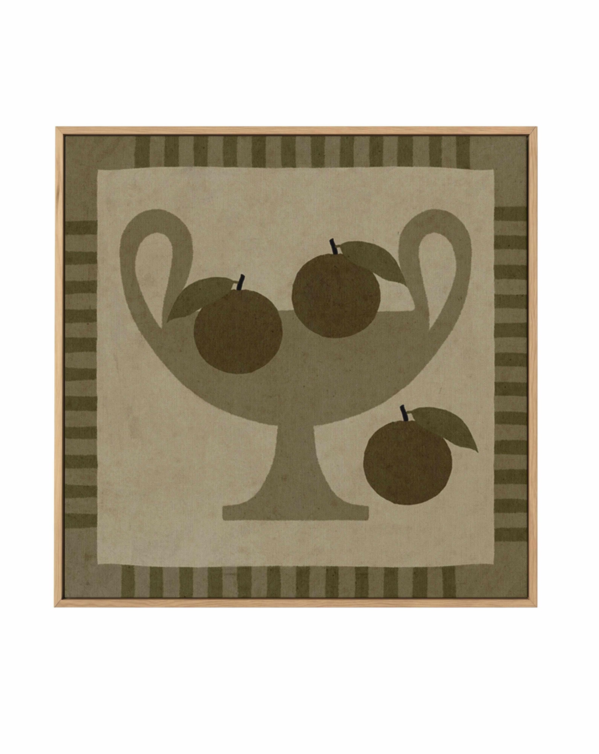 Still Life With Vase And Oranges I by Shatha Al Dafai | Framed Canvas Art Print from Olive et Oriel where you can shop wallpaper and artworks online