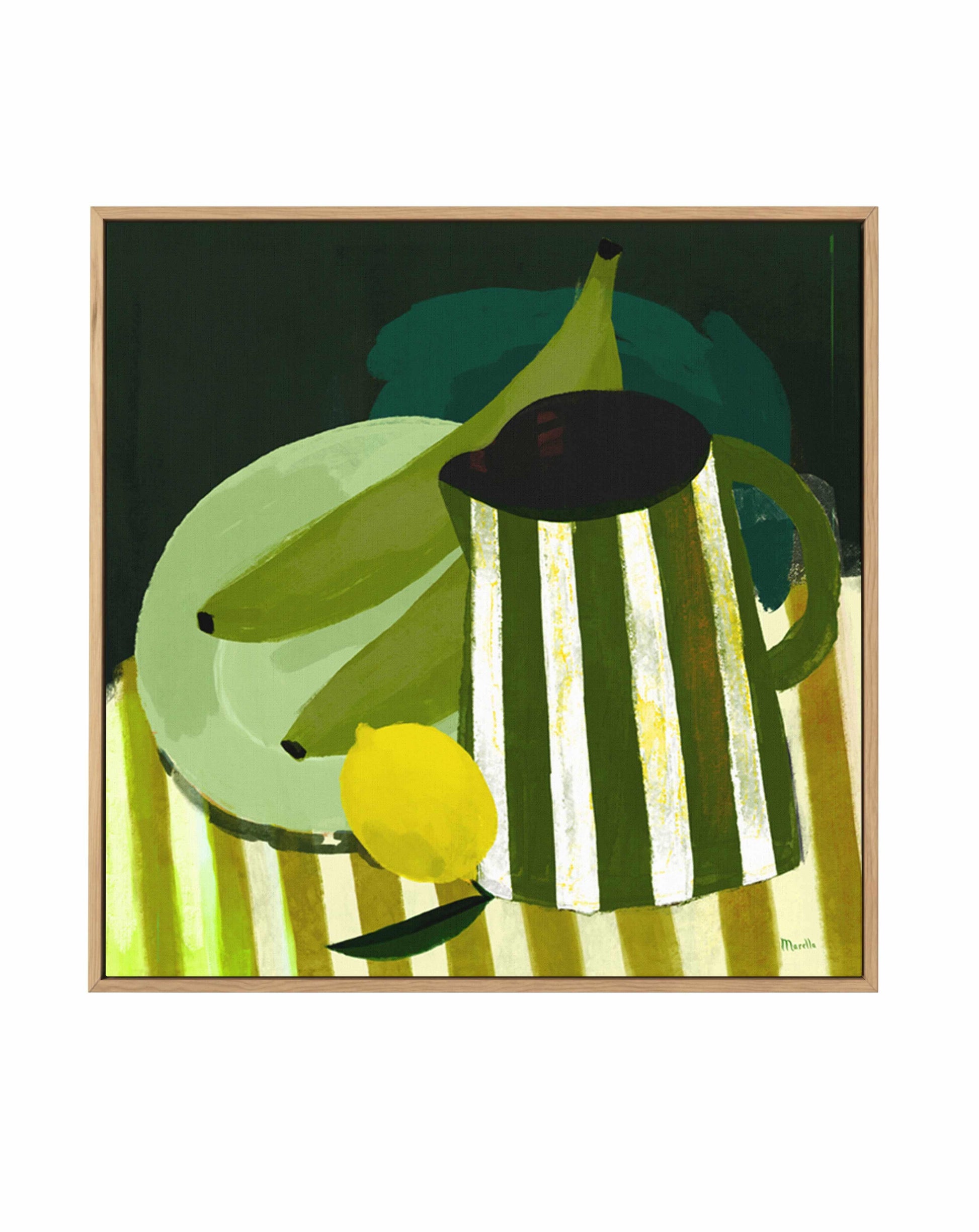 Still Life with Lemons and Platanos by Marco Marella | Framed Canvas Art Print from Olive et Oriel where you can shop wallpaper and artworks online