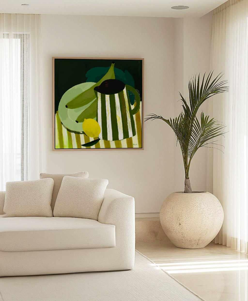 Still Life with Lemons and Platanos by Marco Marella | Framed Canvas Art Print from Olive et Oriel where you can shop wallpaper and artworks online